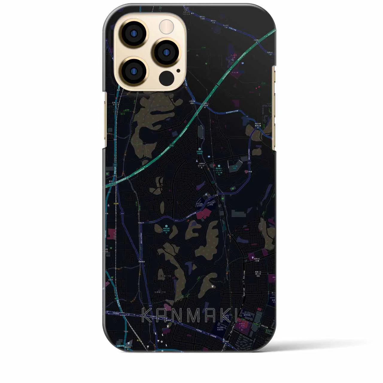 【上牧(奈良県)】地図柄iPhoneケース(バックカバータイプ)