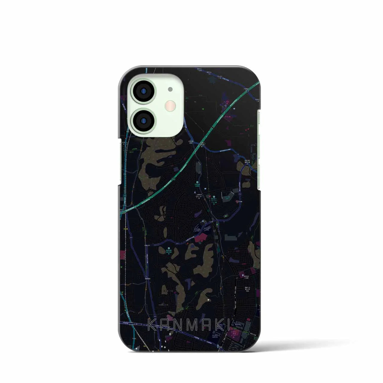 【上牧(奈良県)】地図柄iPhoneケース(バックカバータイプ)