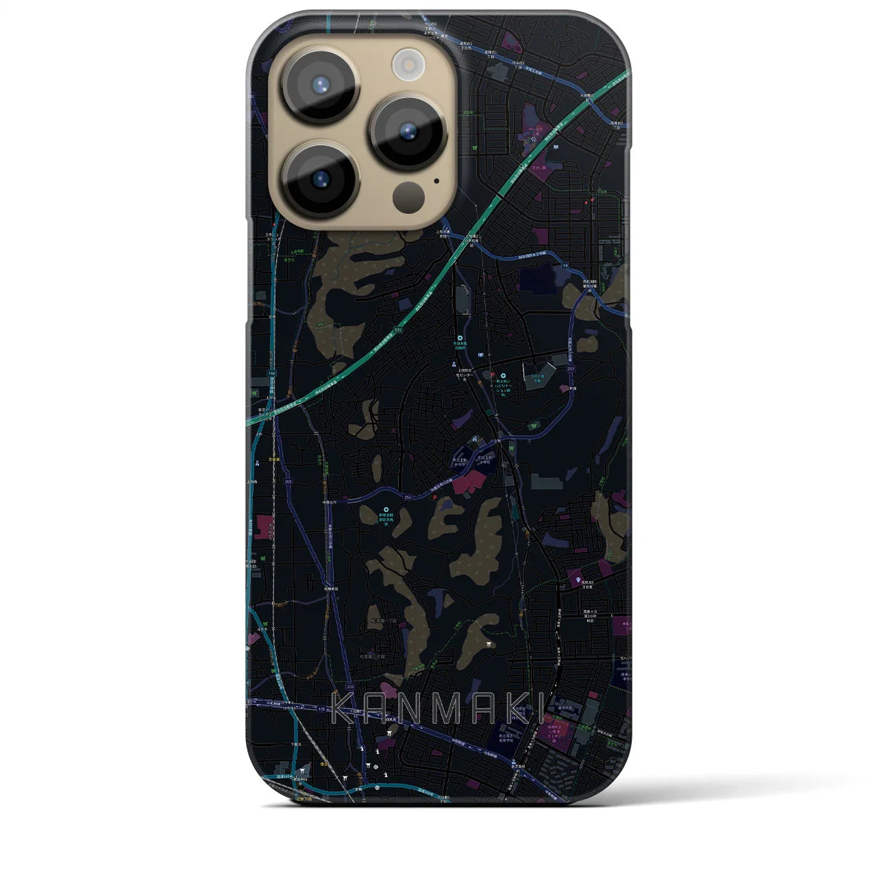 【上牧(奈良県)】地図柄iPhoneケース(バックカバータイプ)