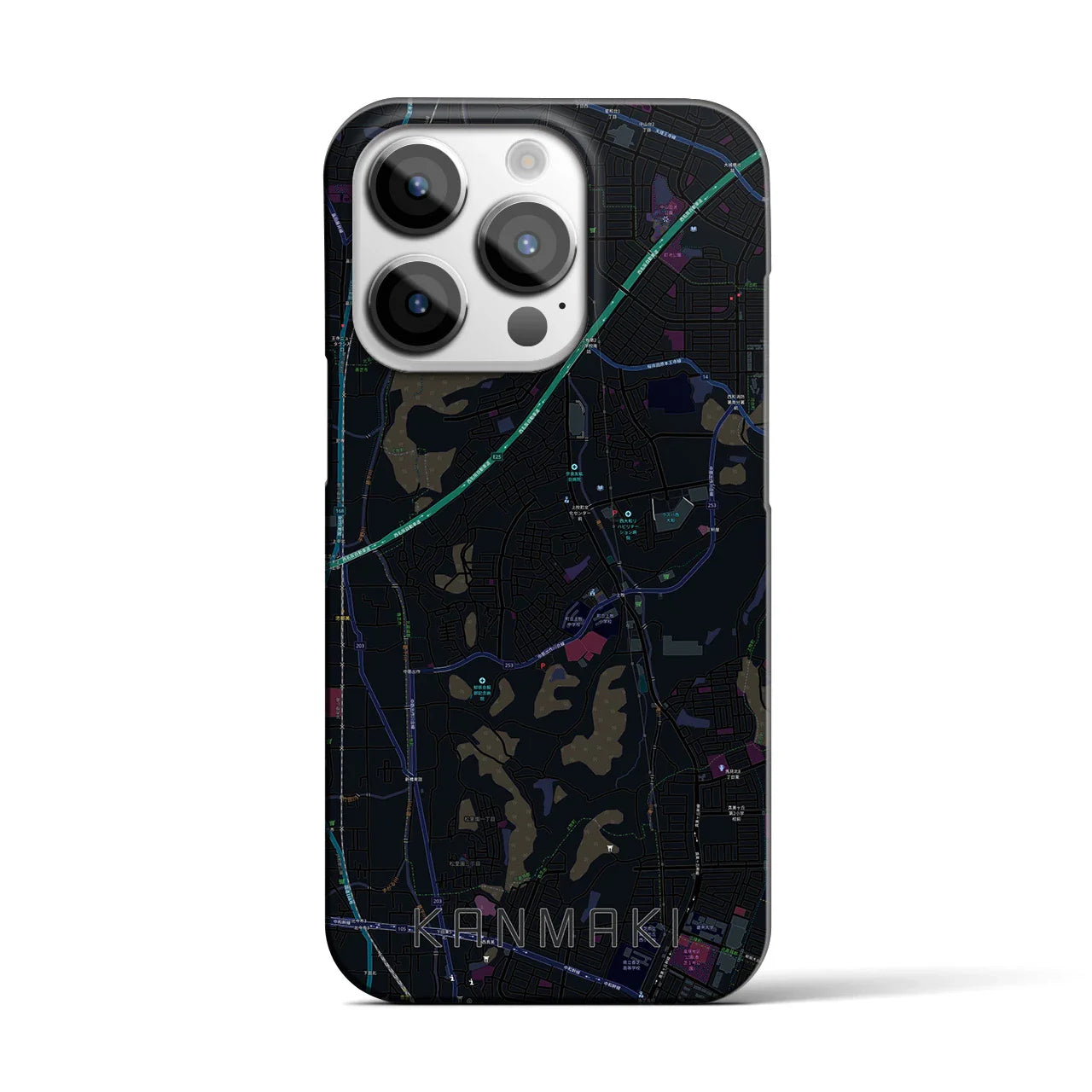 【上牧(奈良県)】地図柄iPhoneケース(バックカバータイプ)