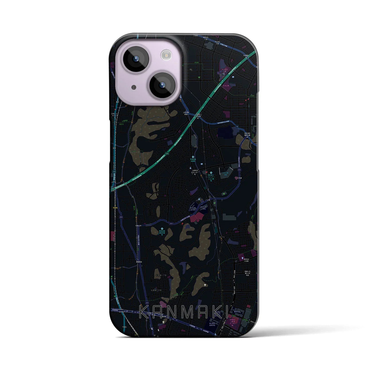 【上牧(奈良県)】地図柄iPhoneケース(バックカバータイプ)
