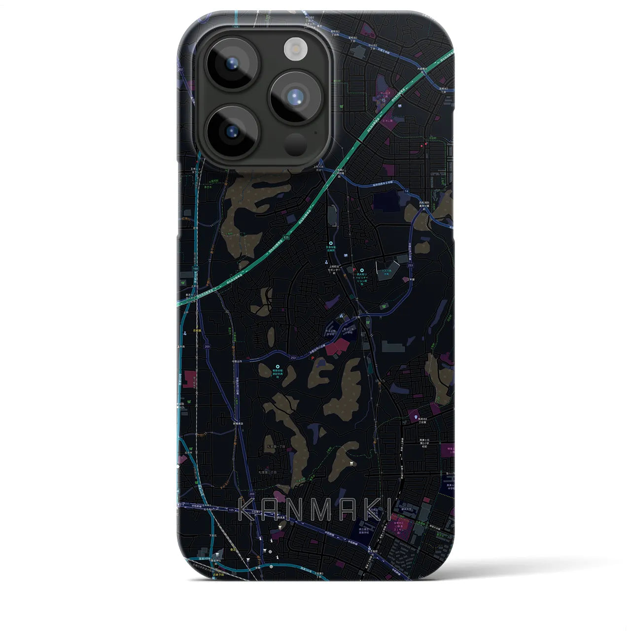 【上牧(奈良県)】地図柄iPhoneケース(バックカバータイプ)