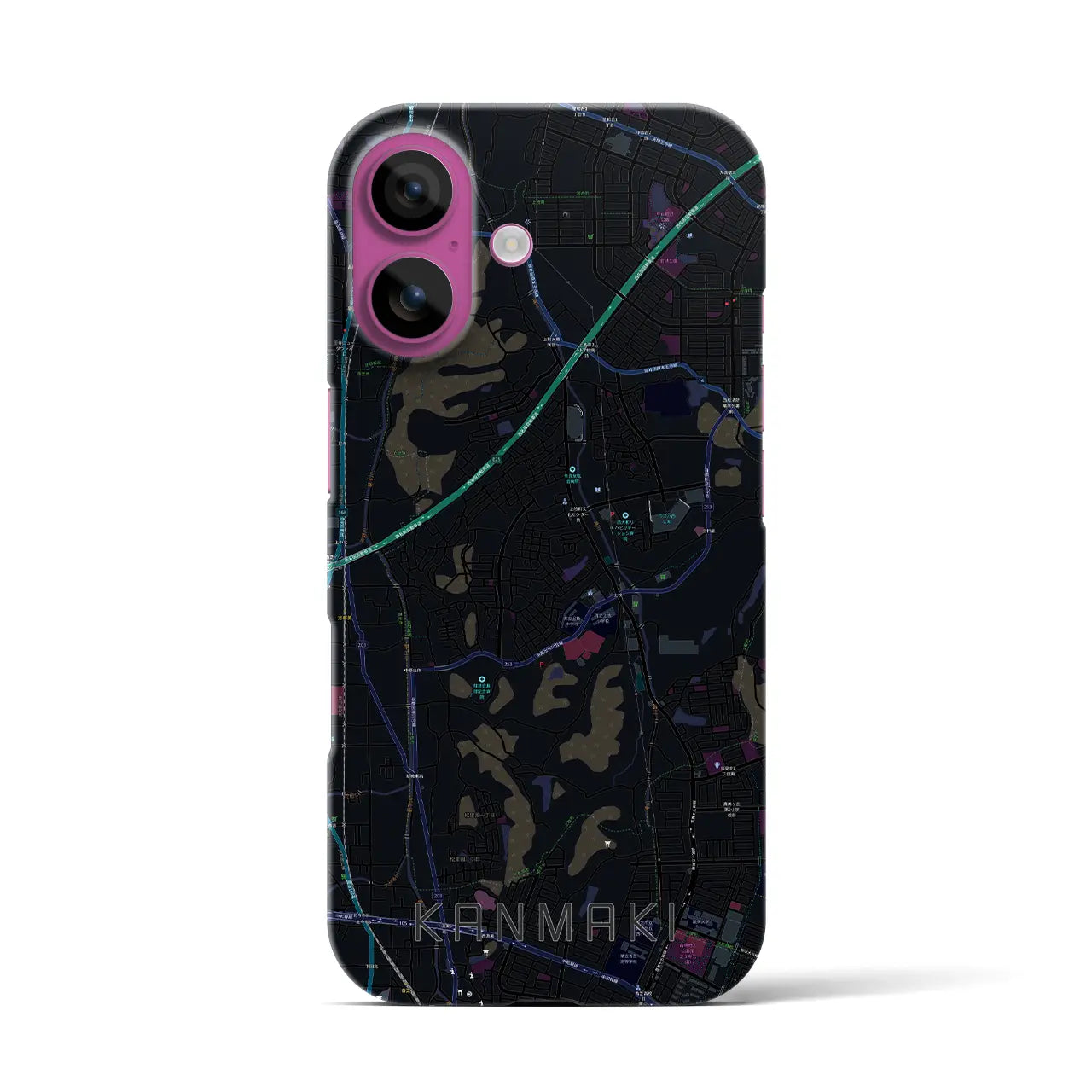 【上牧(奈良県)】地図柄iPhoneケース(バックカバータイプ)