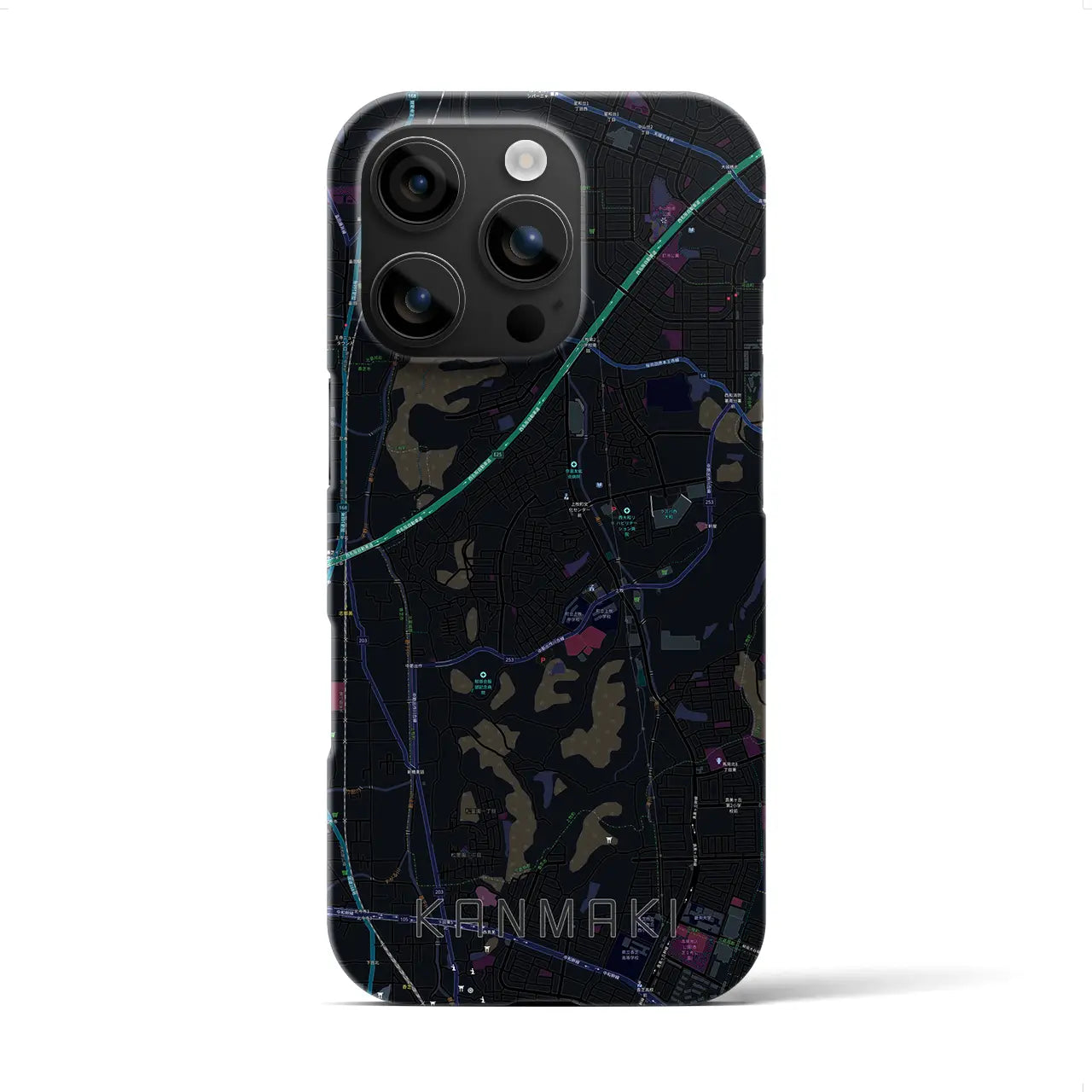 【上牧(奈良県)】地図柄iPhoneケース(バックカバータイプ)
