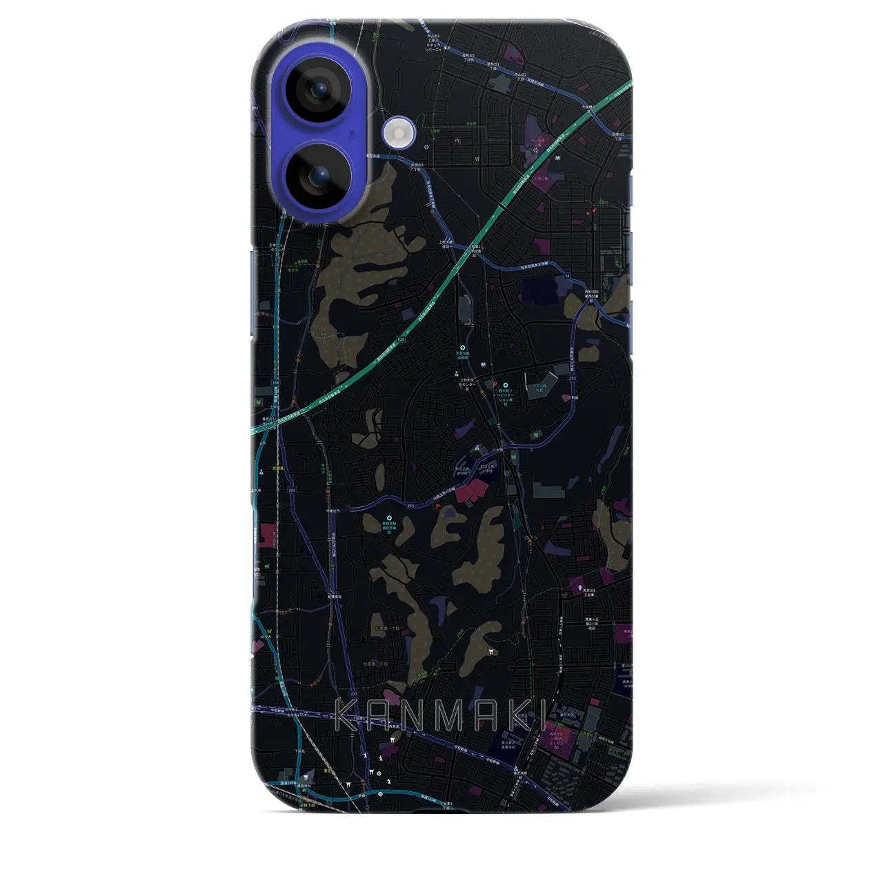 【上牧(奈良県)】地図柄iPhoneケース(バックカバータイプ)