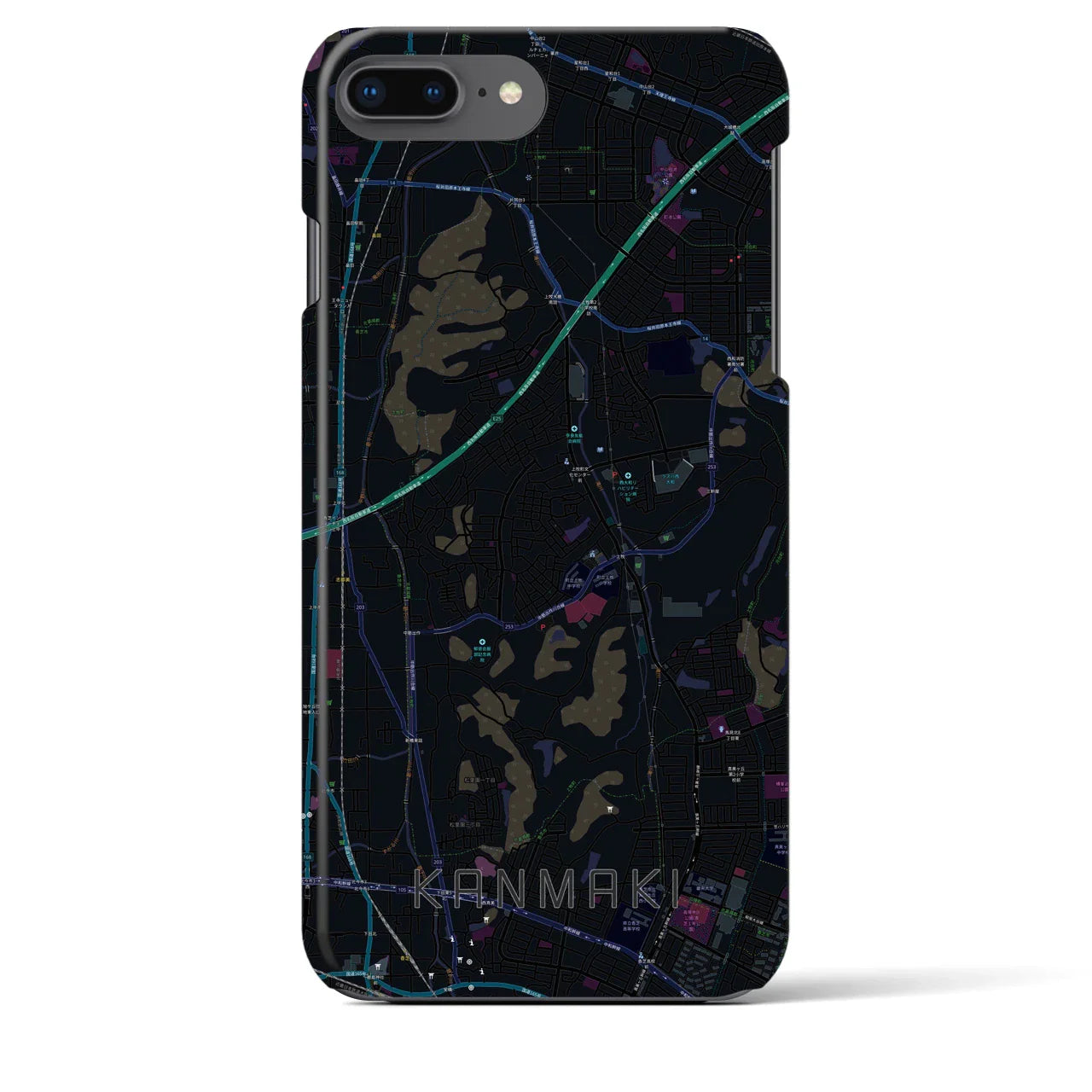 【上牧(奈良県)】地図柄iPhoneケース(バックカバータイプ)