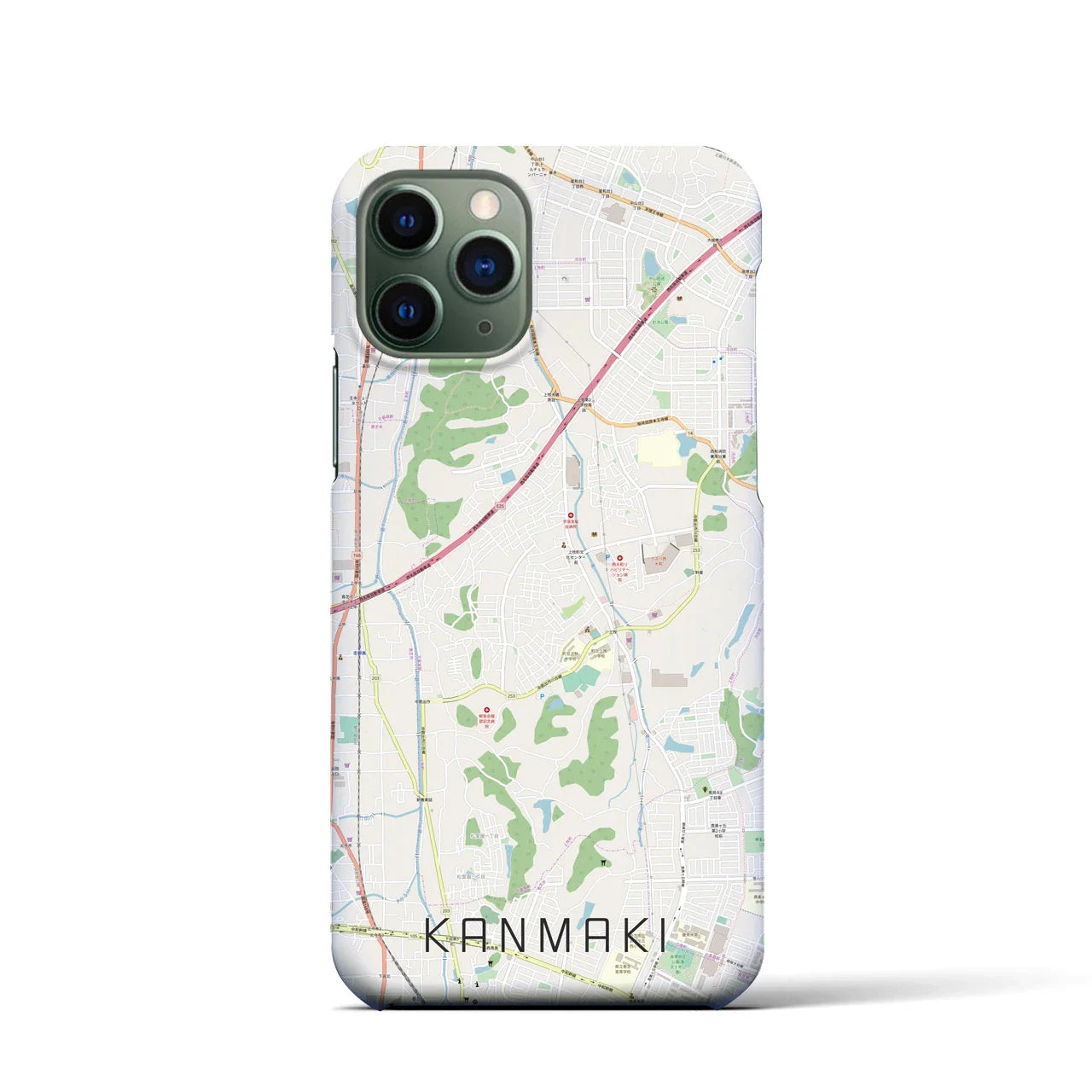 【上牧(奈良県)】地図柄iPhoneケース(バックカバータイプ)
