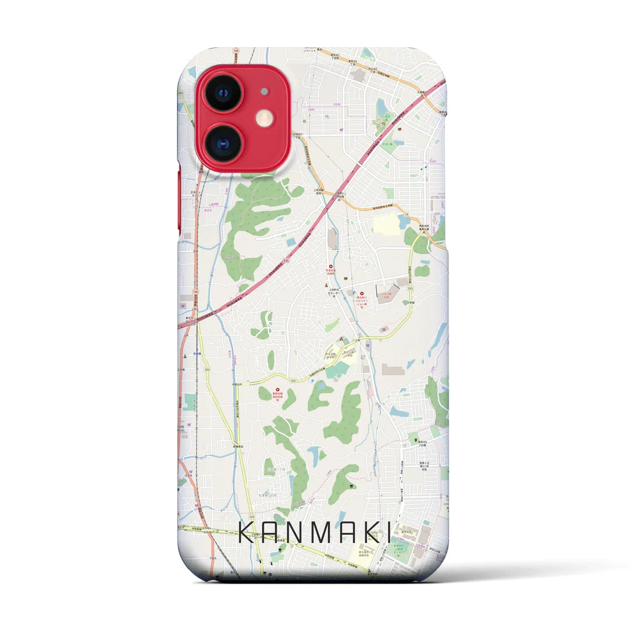 【上牧(奈良県)】地図柄iPhoneケース(バックカバータイプ)