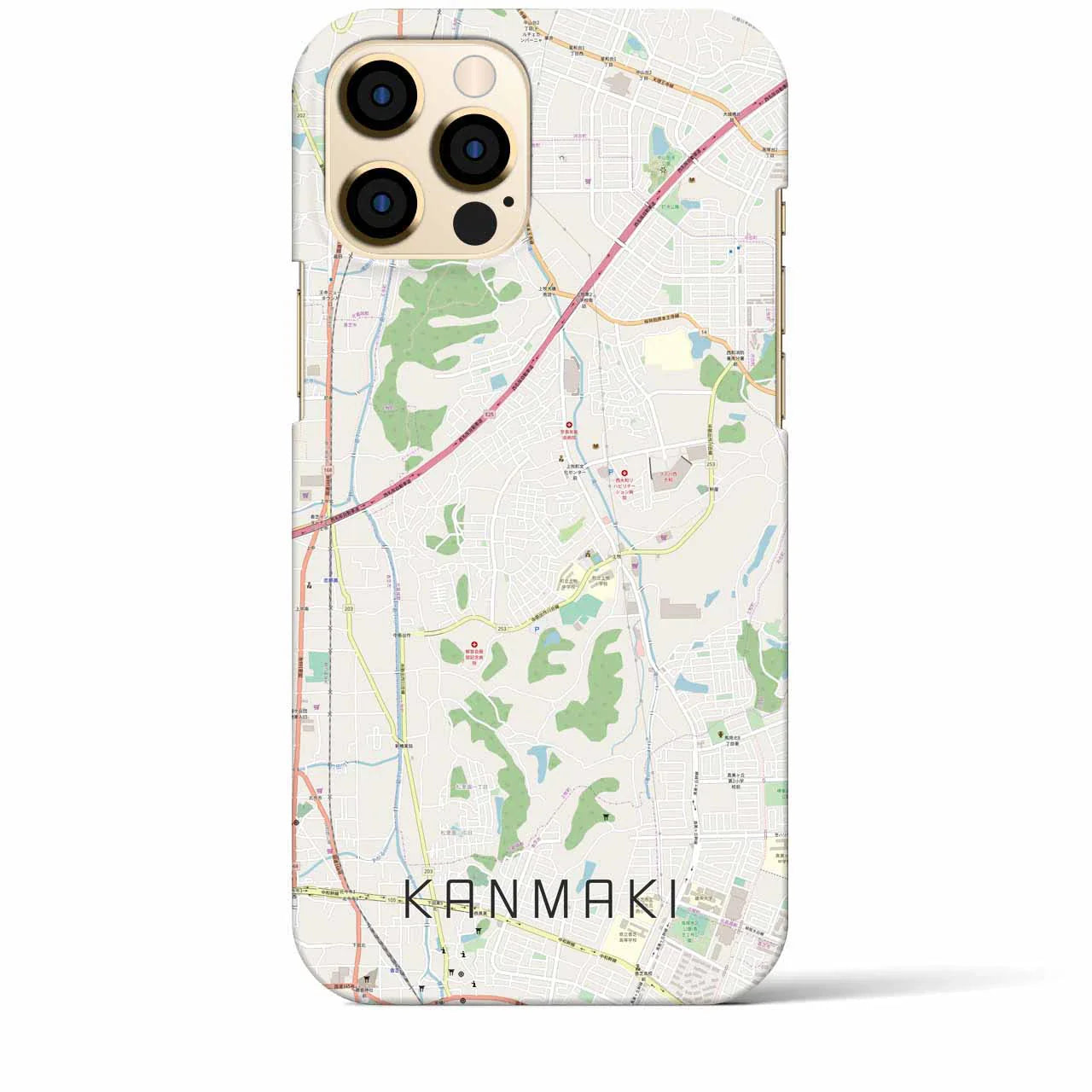 【上牧(奈良県)】地図柄iPhoneケース(バックカバータイプ)