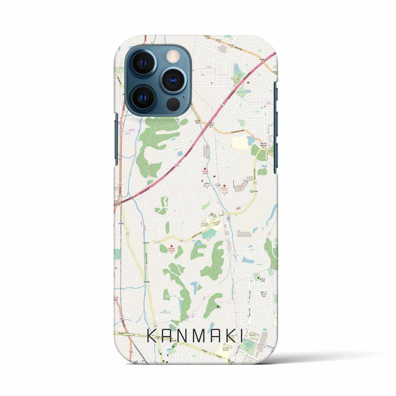 【上牧(奈良県)】地図柄iPhoneケース(バックカバータイプ)