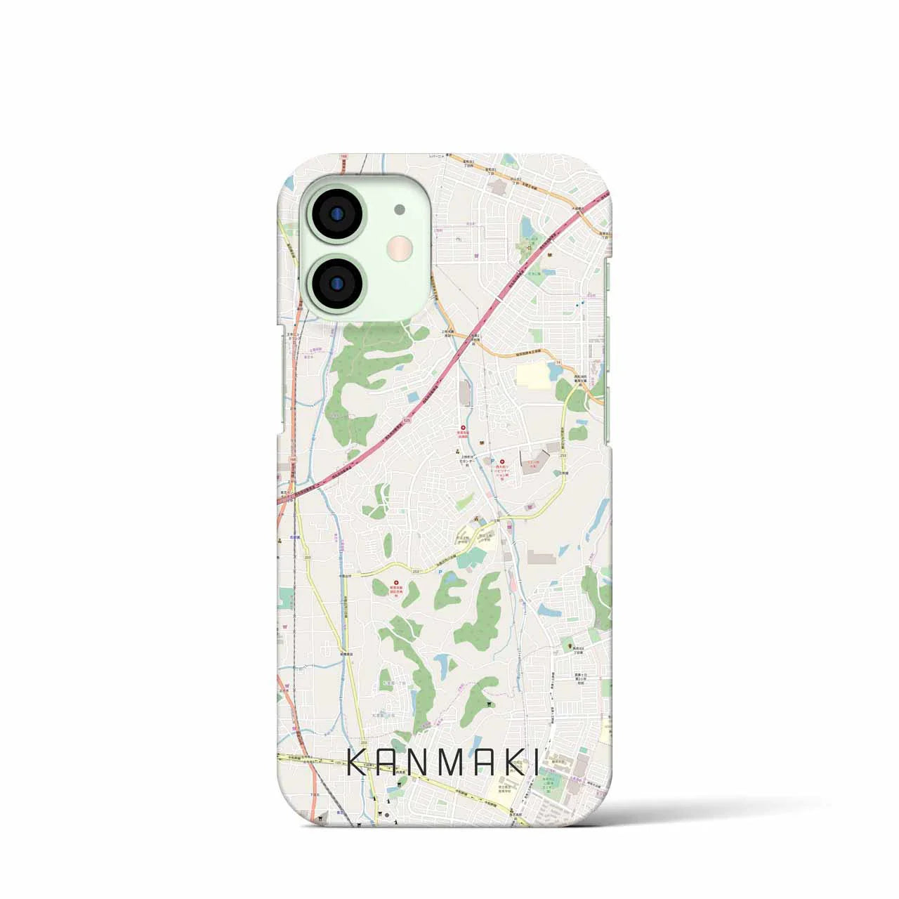 【上牧(奈良県)】地図柄iPhoneケース(バックカバータイプ)
