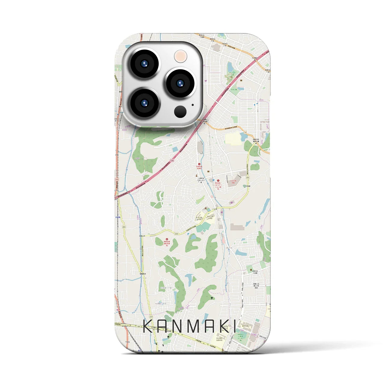 【上牧(奈良県)】地図柄iPhoneケース(バックカバータイプ)