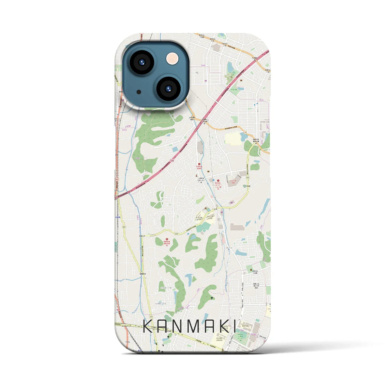 【上牧(奈良県)】地図柄iPhoneケース(バックカバータイプ)