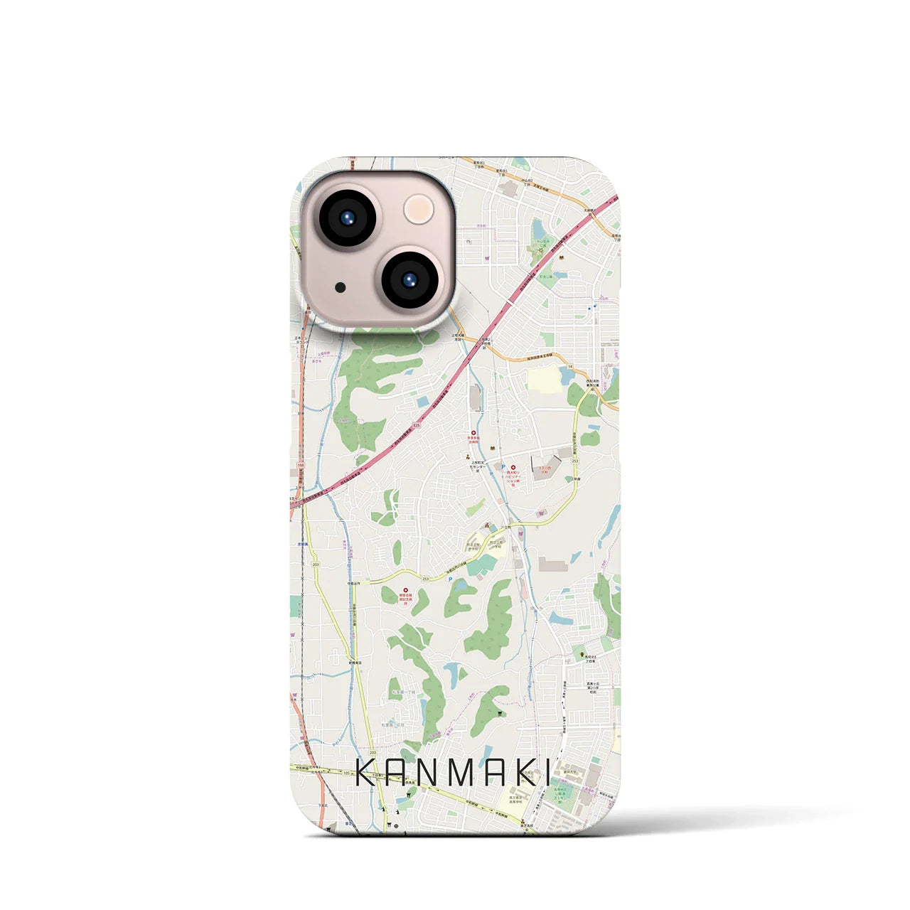 【上牧(奈良県)】地図柄iPhoneケース(バックカバータイプ)