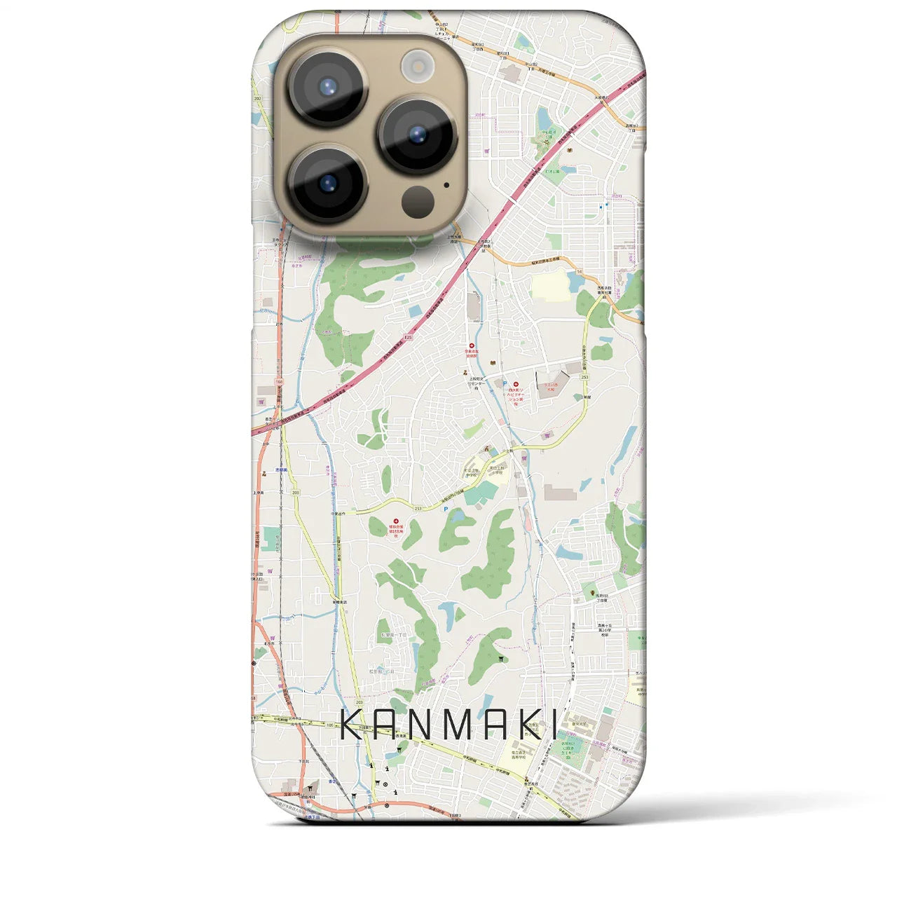【上牧(奈良県)】地図柄iPhoneケース(バックカバータイプ)
