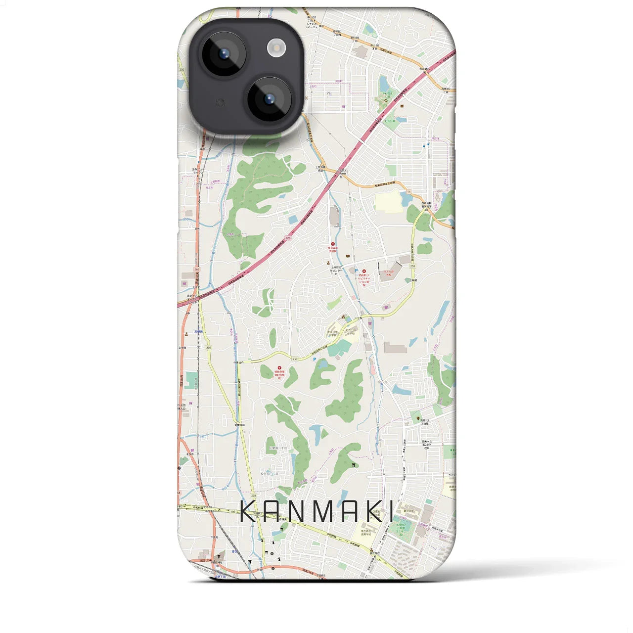 【上牧(奈良県)】地図柄iPhoneケース(バックカバータイプ)