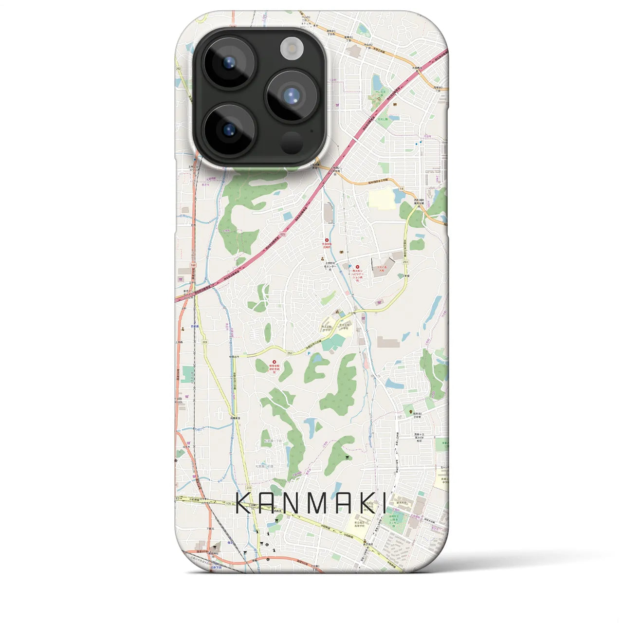 【上牧(奈良県)】地図柄iPhoneケース(バックカバータイプ)