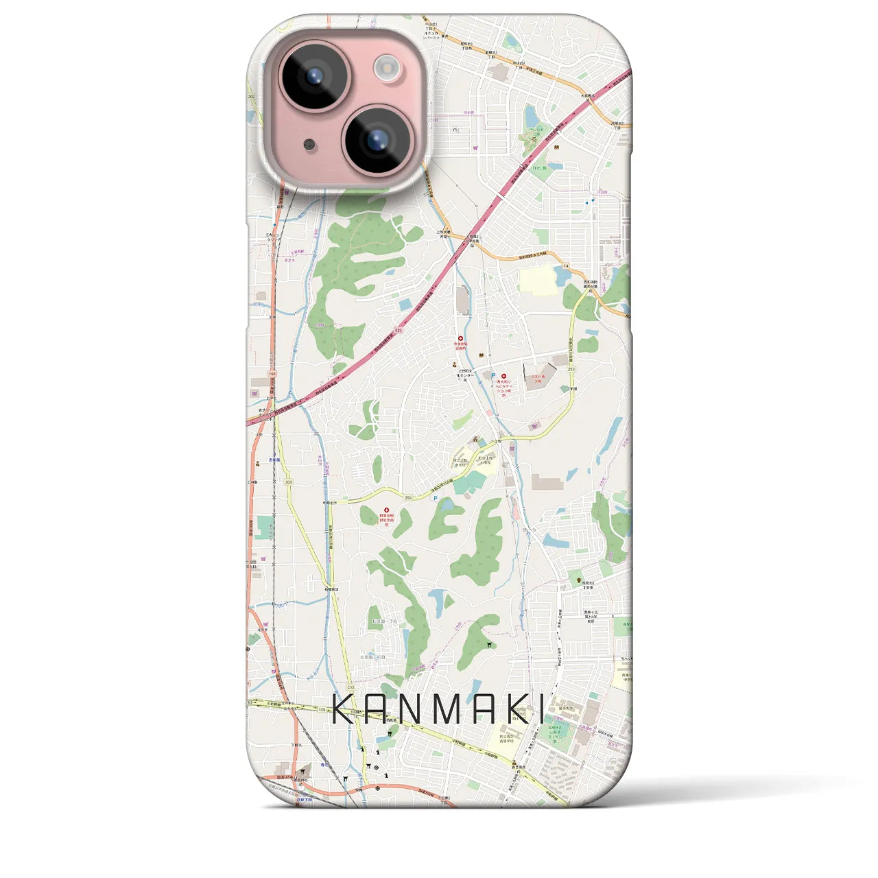 【上牧(奈良県)】地図柄iPhoneケース(バックカバータイプ)