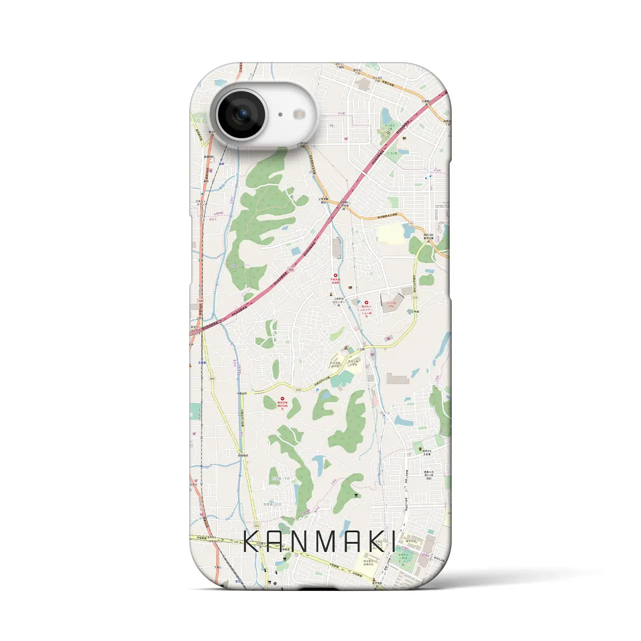 【上牧(奈良県)】地図柄iPhoneケース(バックカバータイプ)