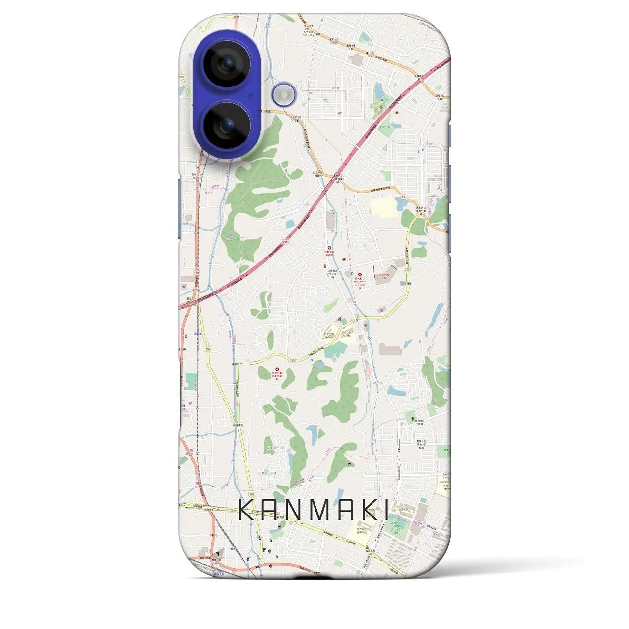 【上牧(奈良県)】地図柄iPhoneケース(バックカバータイプ)ナチュラル・iPhone 16 Pro Max 用