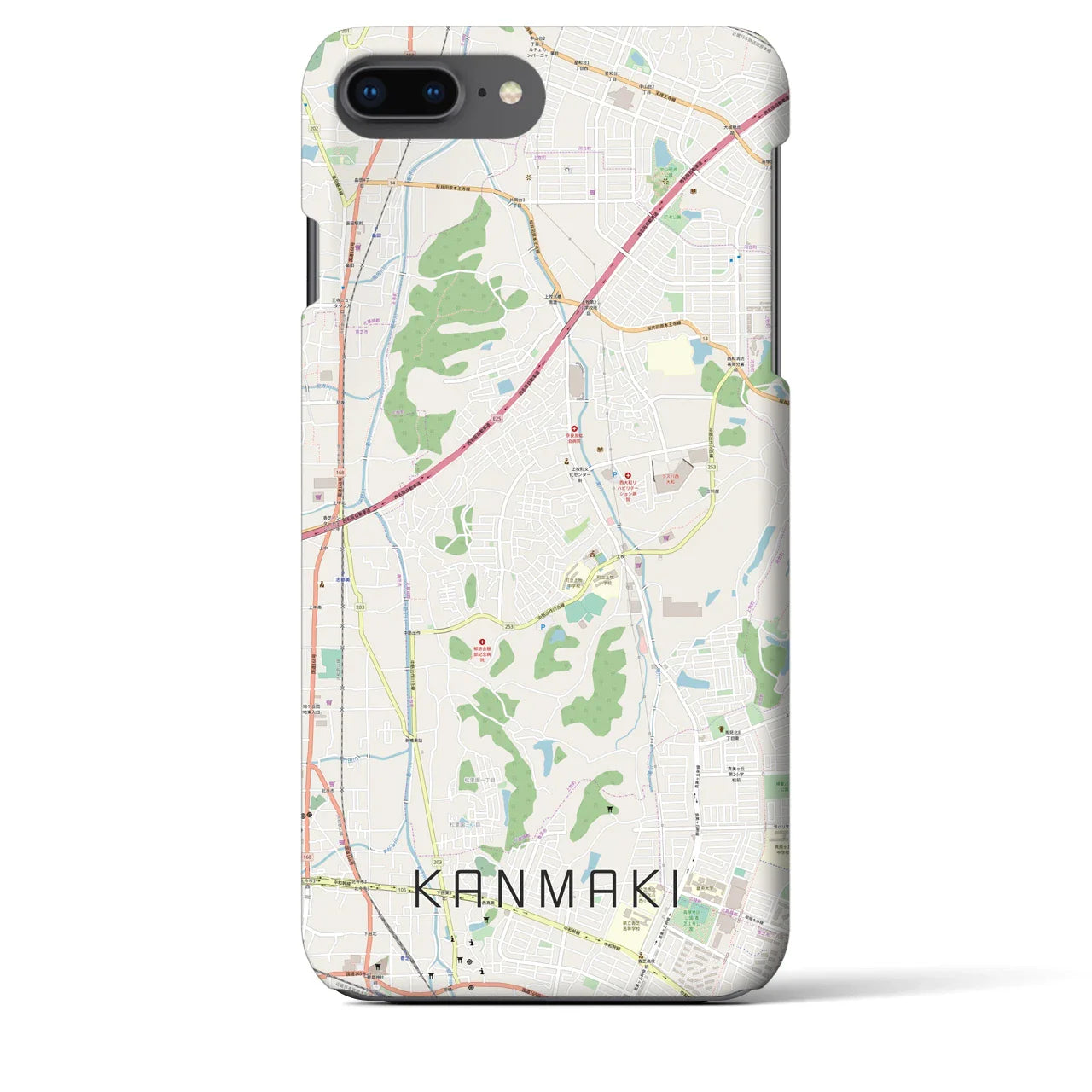 【上牧(奈良県)】地図柄iPhoneケース(バックカバータイプ)