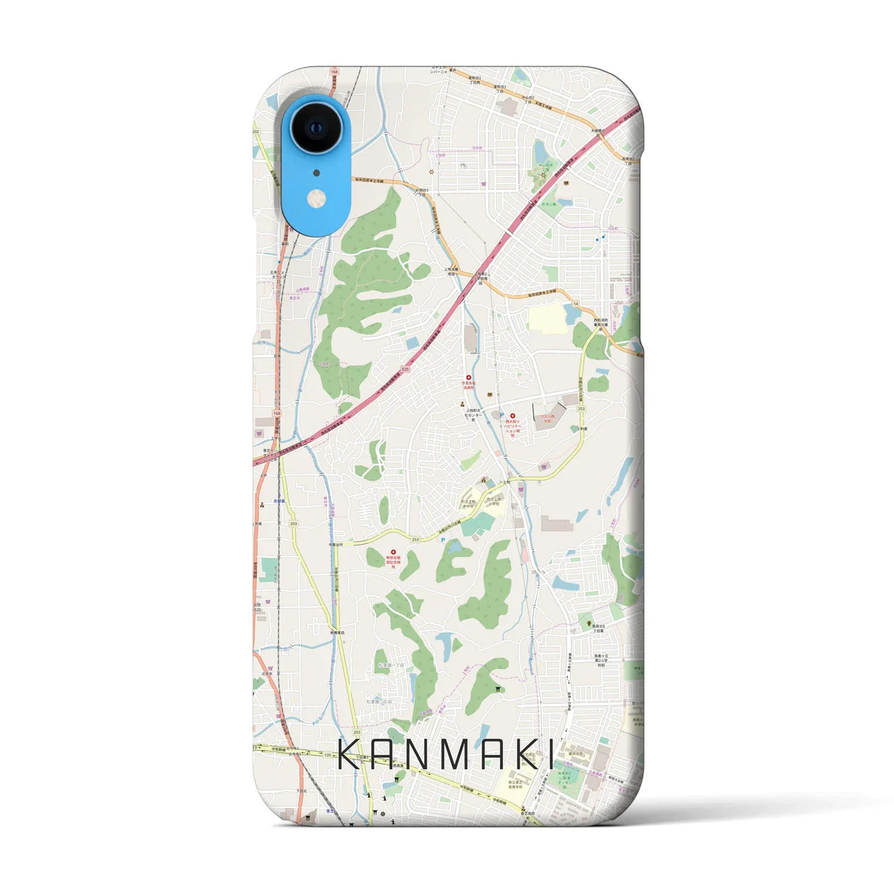 【上牧(奈良県)】地図柄iPhoneケース(バックカバータイプ)