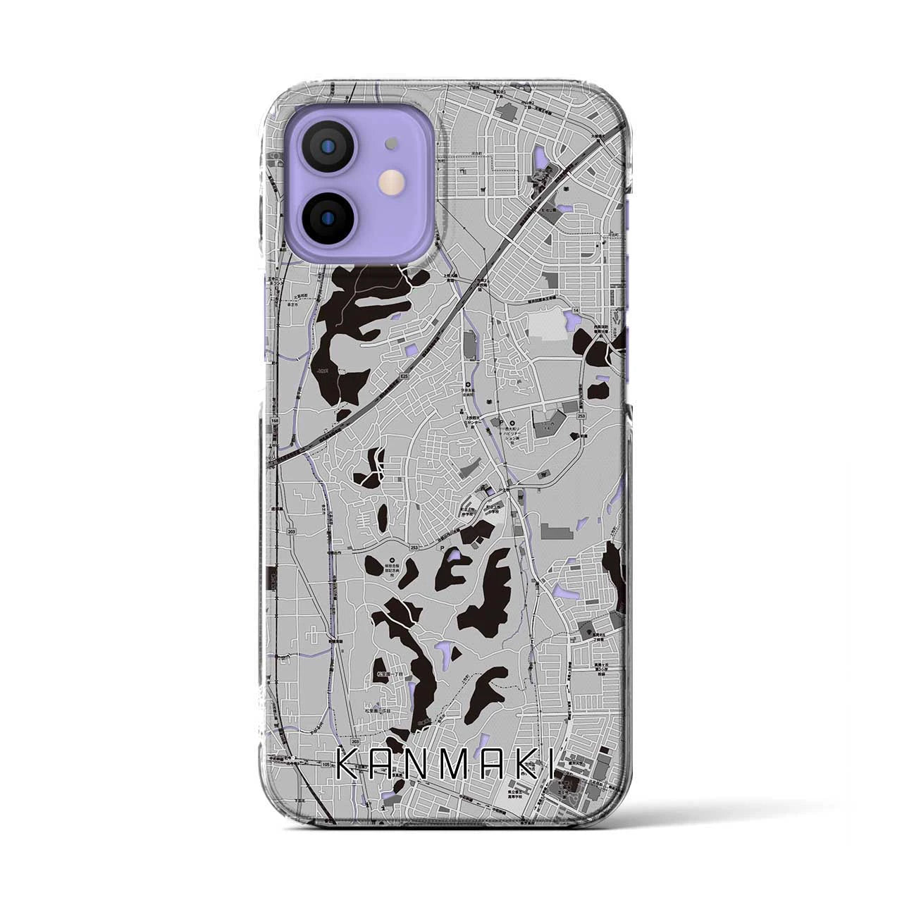 【上牧(奈良県)】地図柄iPhoneケース(クリアタイプ)