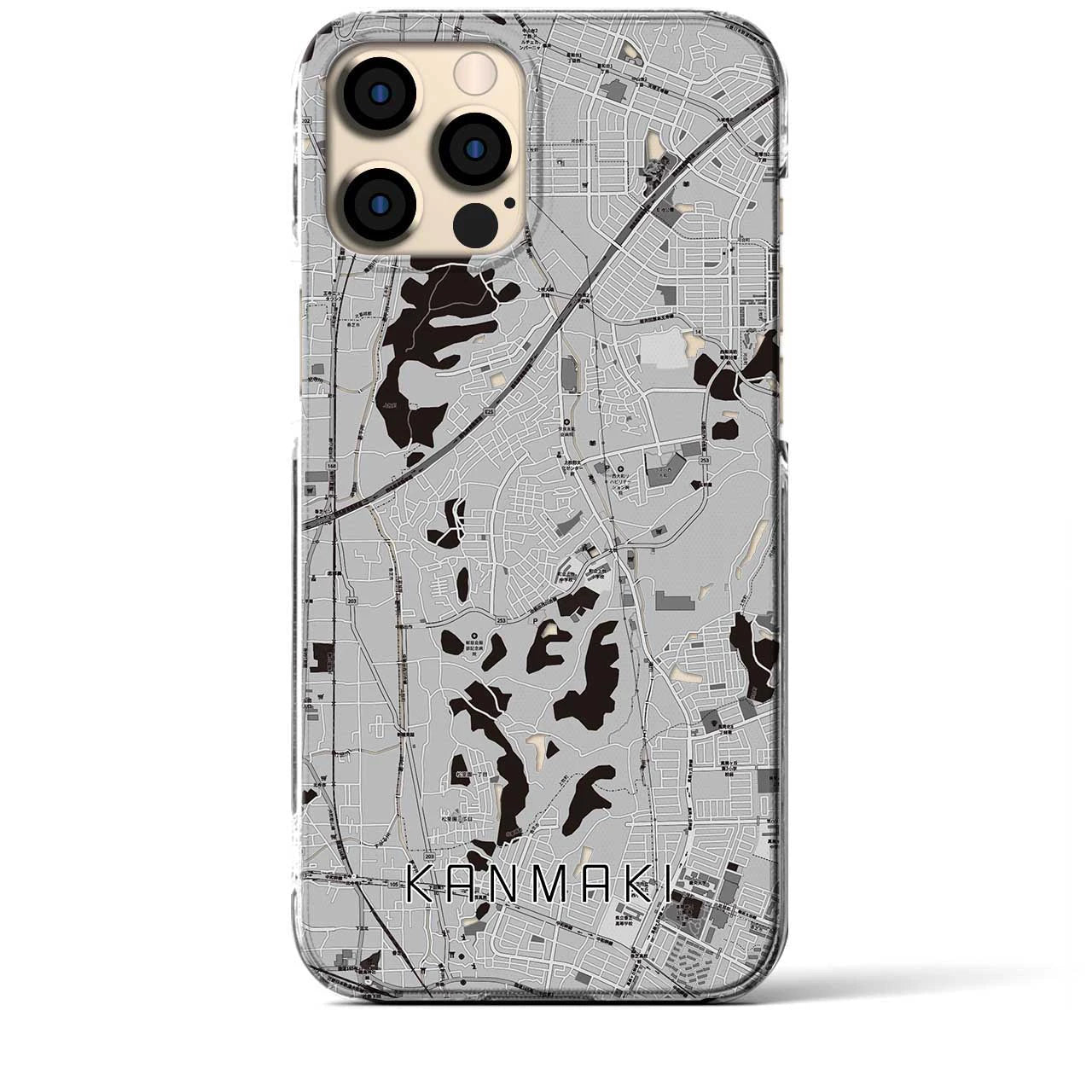 【上牧(奈良県)】地図柄iPhoneケース(クリアタイプ)