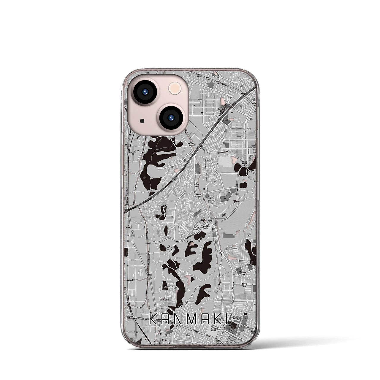 【上牧(奈良県)】地図柄iPhoneケース(クリアタイプ)