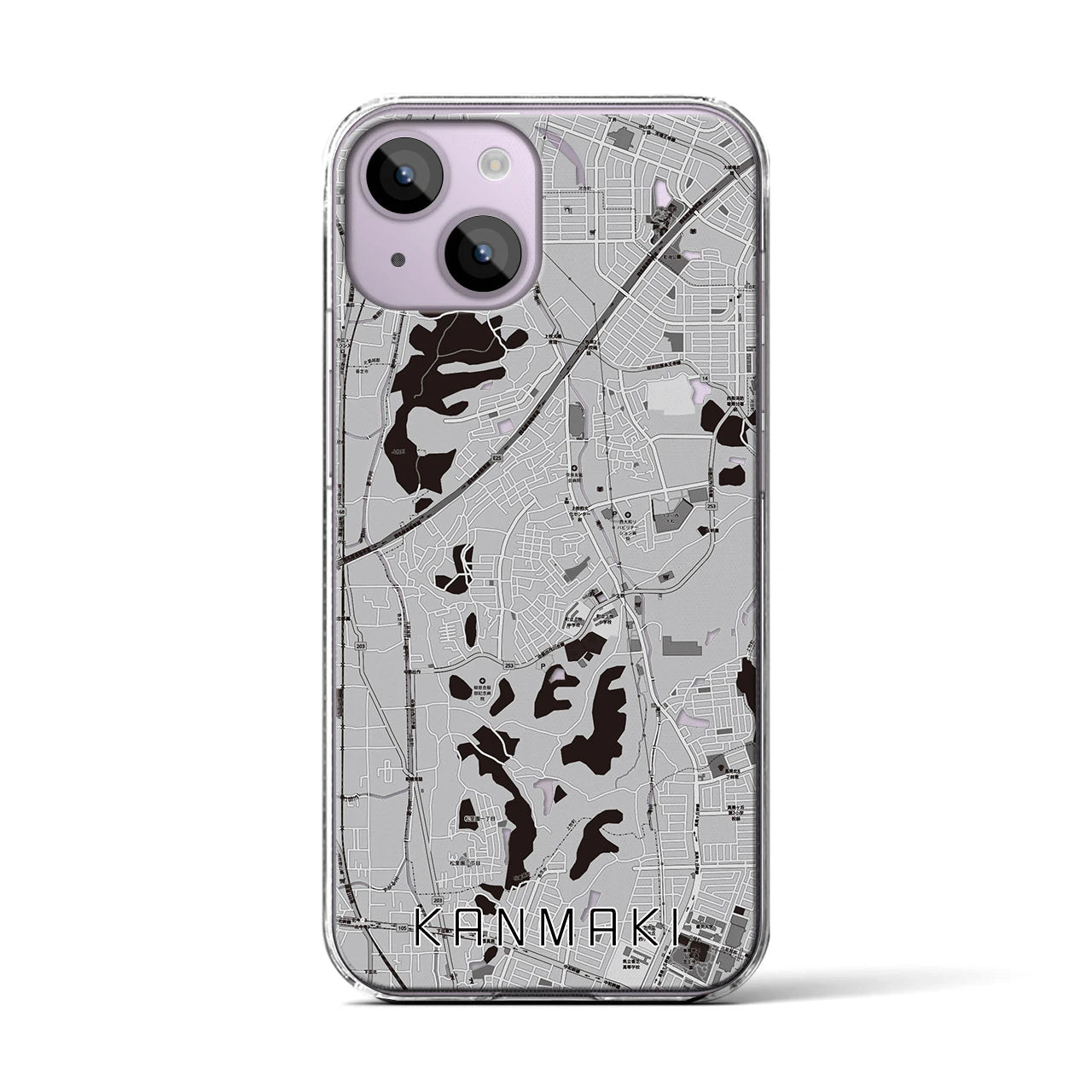 【上牧(奈良県)】地図柄iPhoneケース(クリアタイプ)