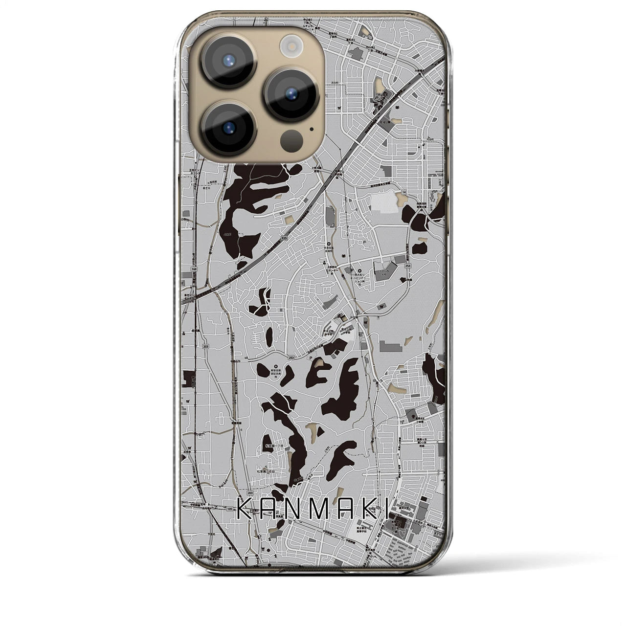 【上牧(奈良県)】地図柄iPhoneケース(クリアタイプ)