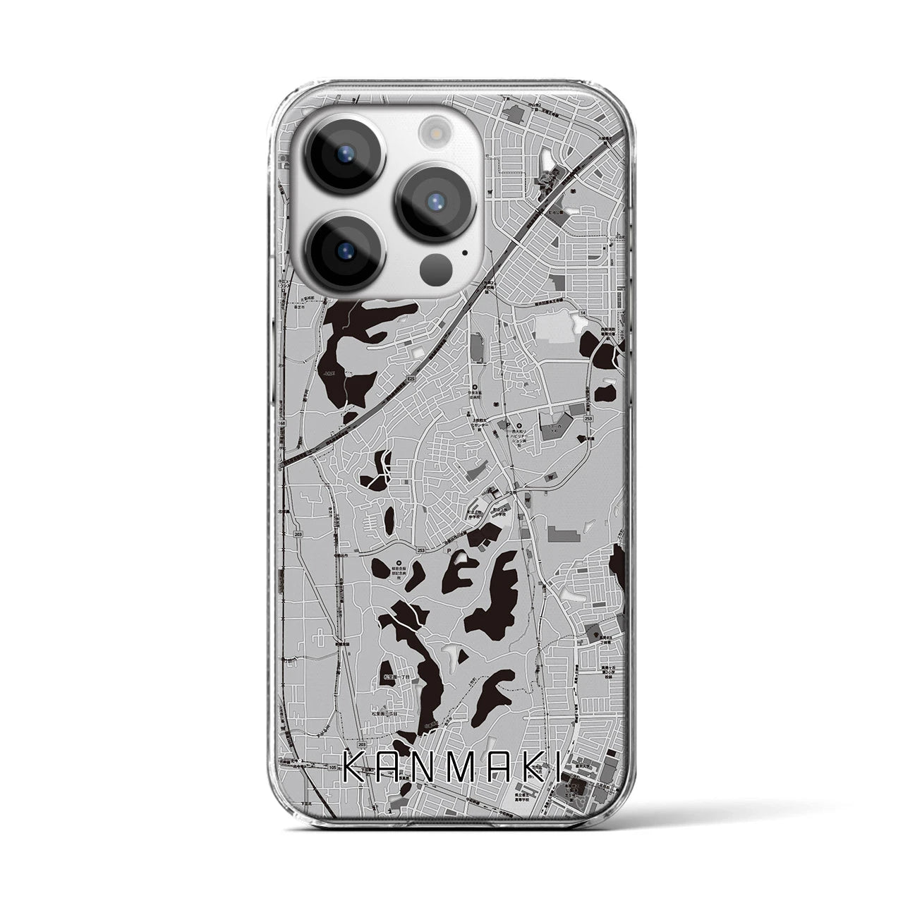 【上牧(奈良県)】地図柄iPhoneケース(クリアタイプ)