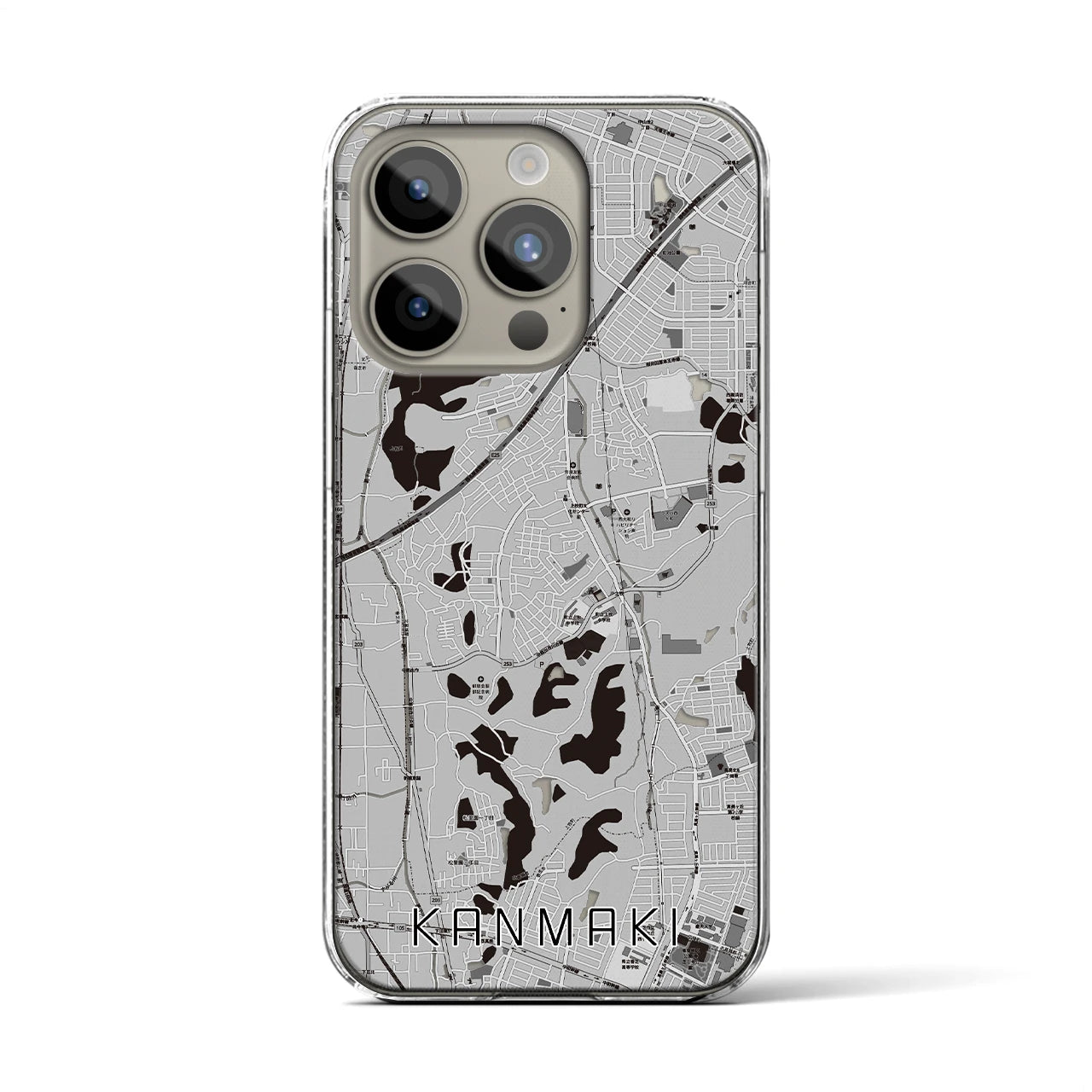 【上牧(奈良県)】地図柄iPhoneケース(クリアタイプ)