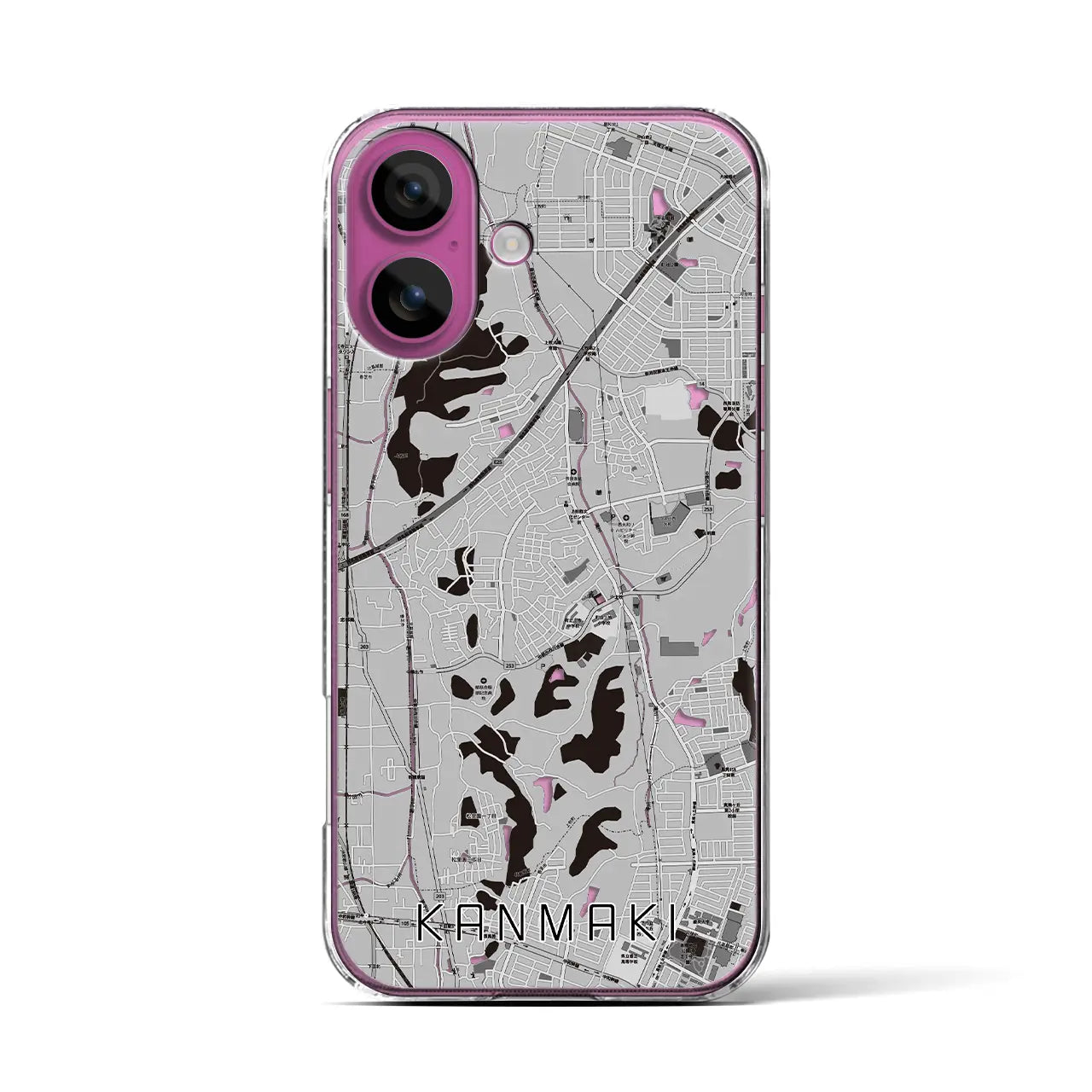 【上牧(奈良県)】地図柄iPhoneケース(クリアタイプ)