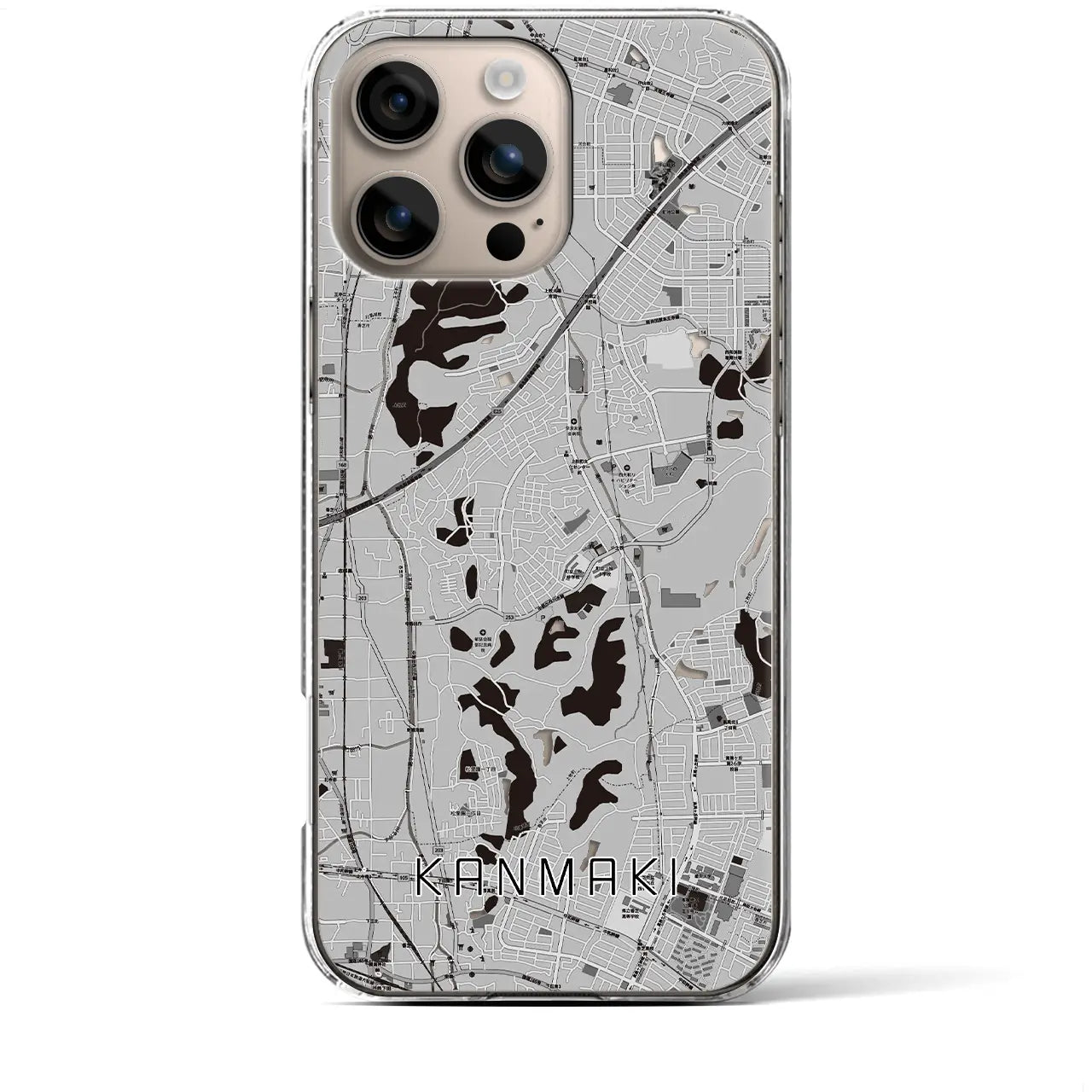 【上牧(奈良県)】地図柄iPhoneケース(クリアタイプ)