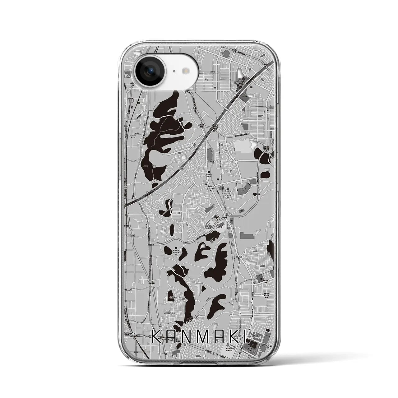 【上牧(奈良県)】地図柄iPhoneケース(クリアタイプ)