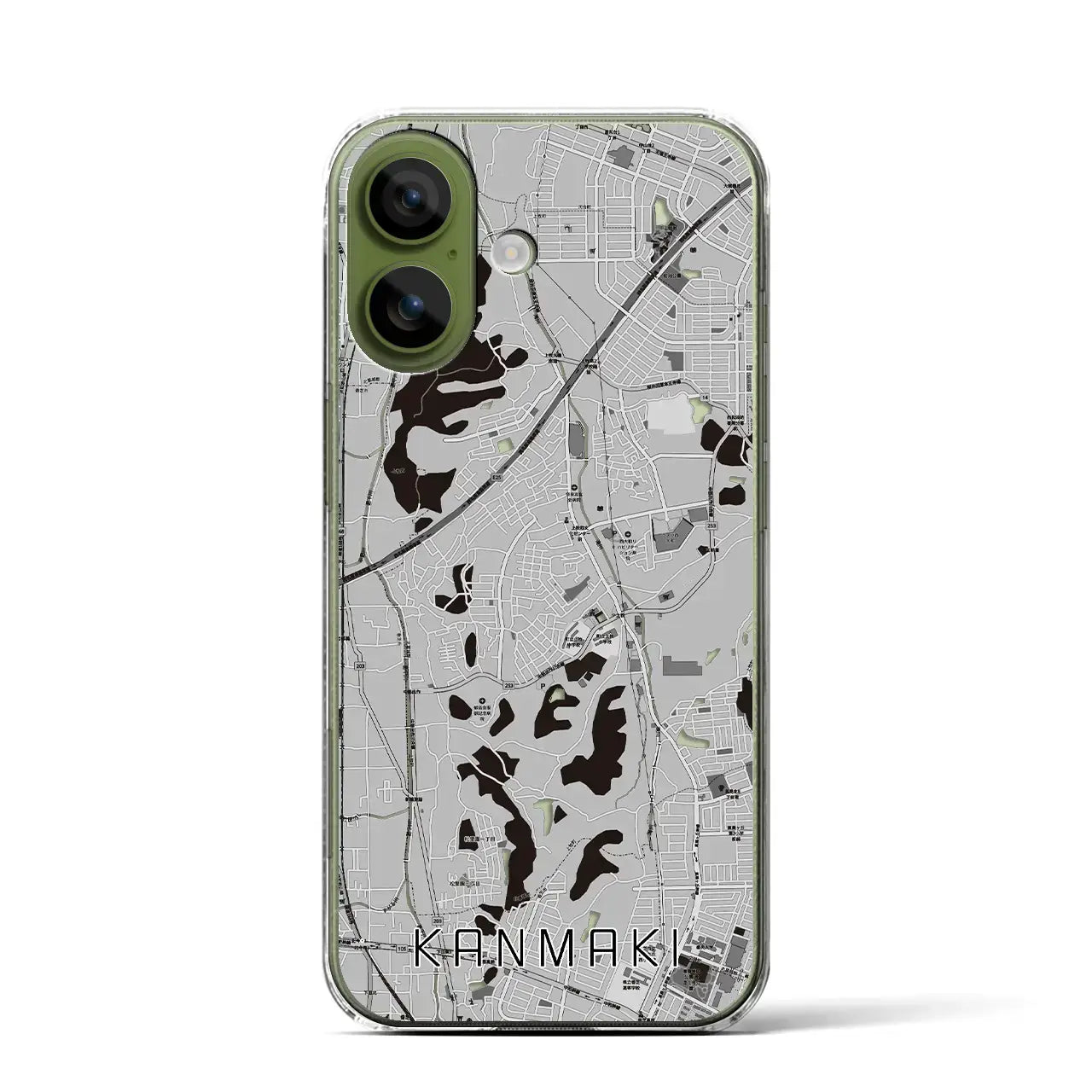 【上牧(奈良県)】地図柄iPhoneケース(クリアタイプ)