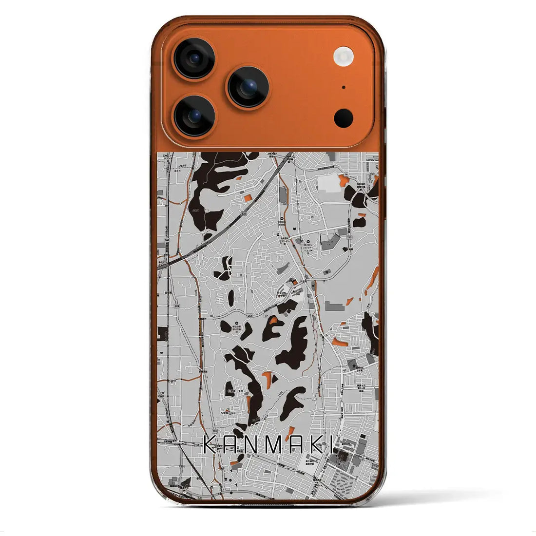 【上牧(奈良県)】地図柄iPhoneケース(クリアタイプ)