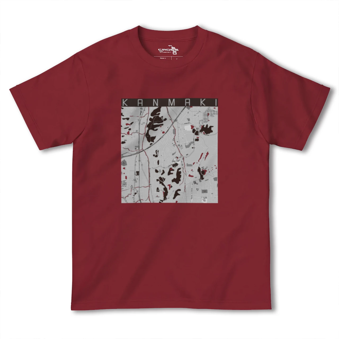 【上牧(奈良県)】地図柄ヘビーウェイトTシャツ
