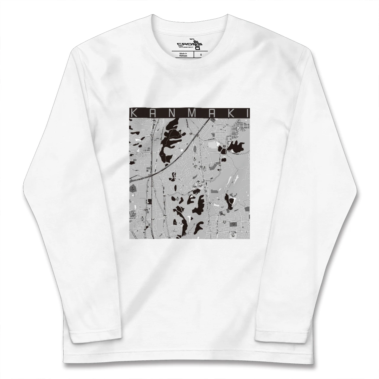 【上牧(奈良県)】地図柄ロングスリーブTシャツ