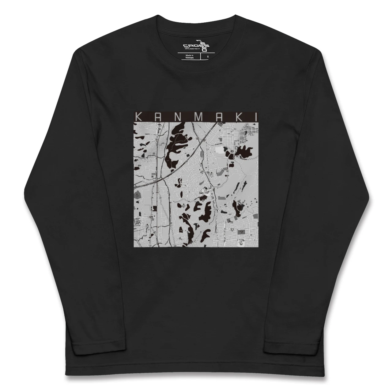 【上牧(奈良県)】地図柄ロングスリーブTシャツ