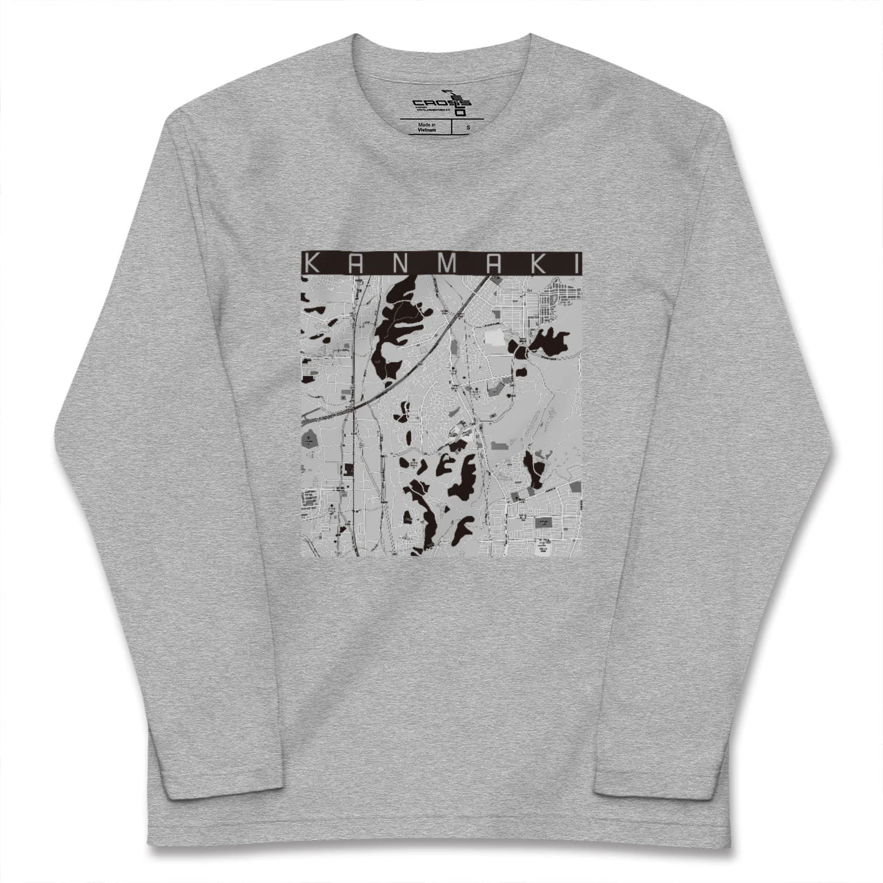 【上牧(奈良県)】地図柄ロングスリーブTシャツ