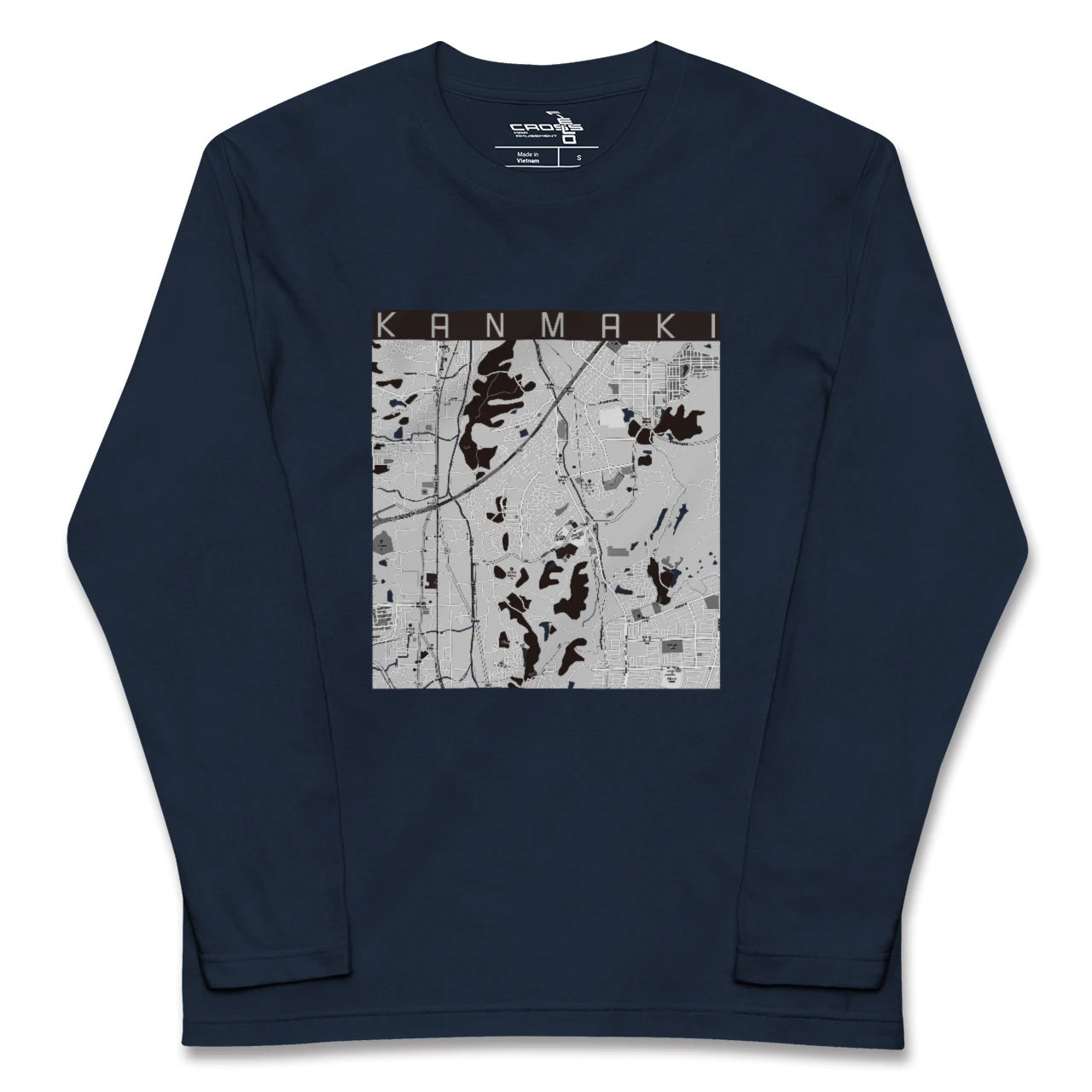 【上牧(奈良県)】地図柄ロングスリーブTシャツ