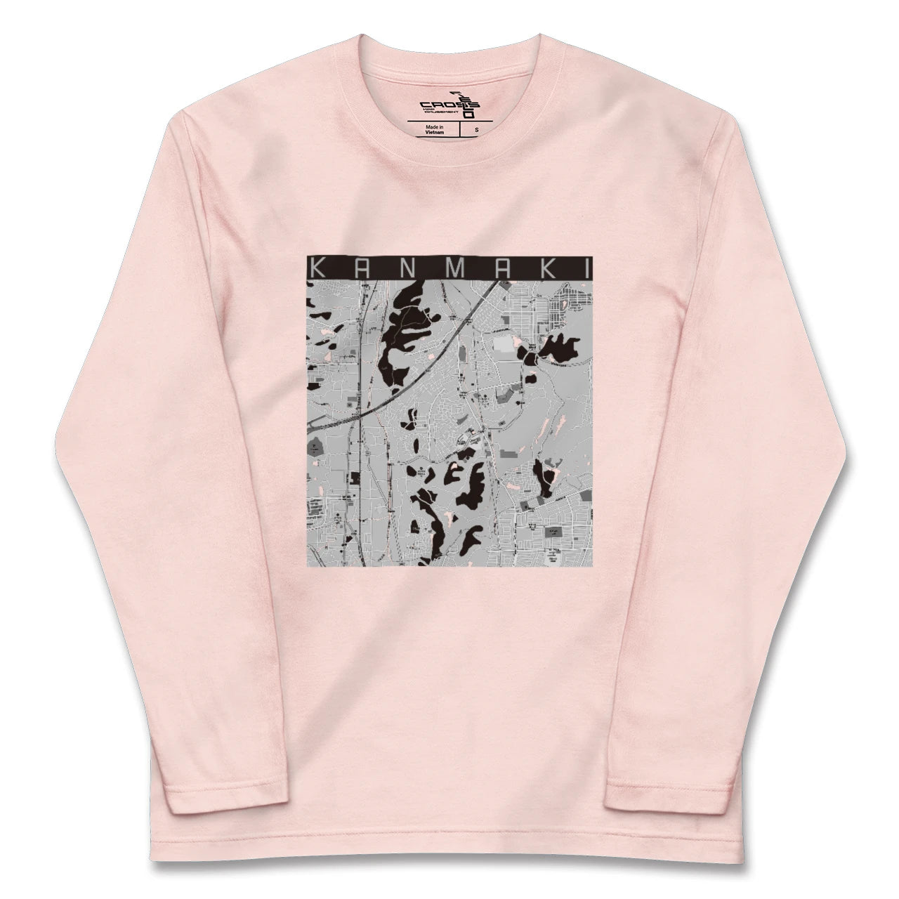 【上牧(奈良県)】地図柄ロングスリーブTシャツ