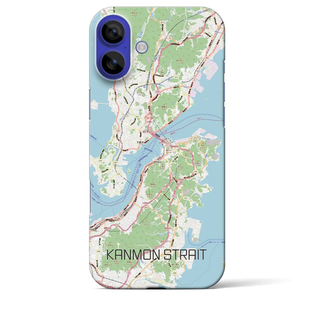 【関門海峡(山口県)】地図柄iPhoneケース(バックカバータイプ)ナチュラル・iPhone 16 Pro Max 用