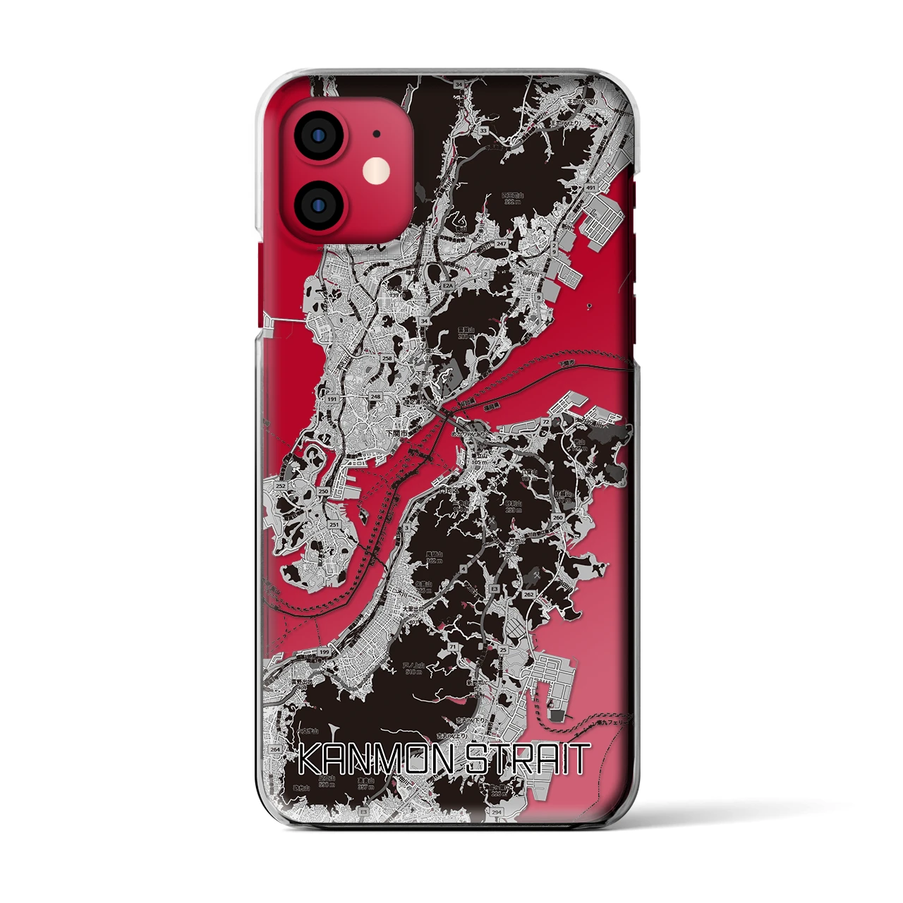 【関門海峡(山口県)】地図柄iPhoneケース(クリアタイプ)