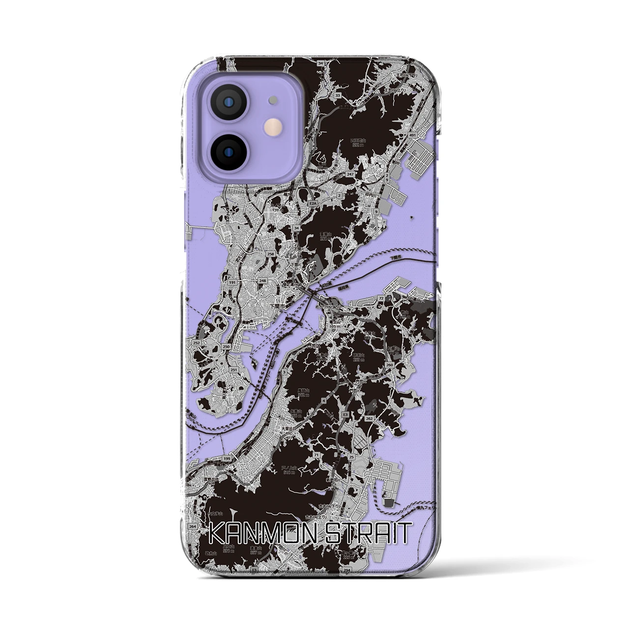 【関門海峡(山口県)】地図柄iPhoneケース(クリアタイプ)