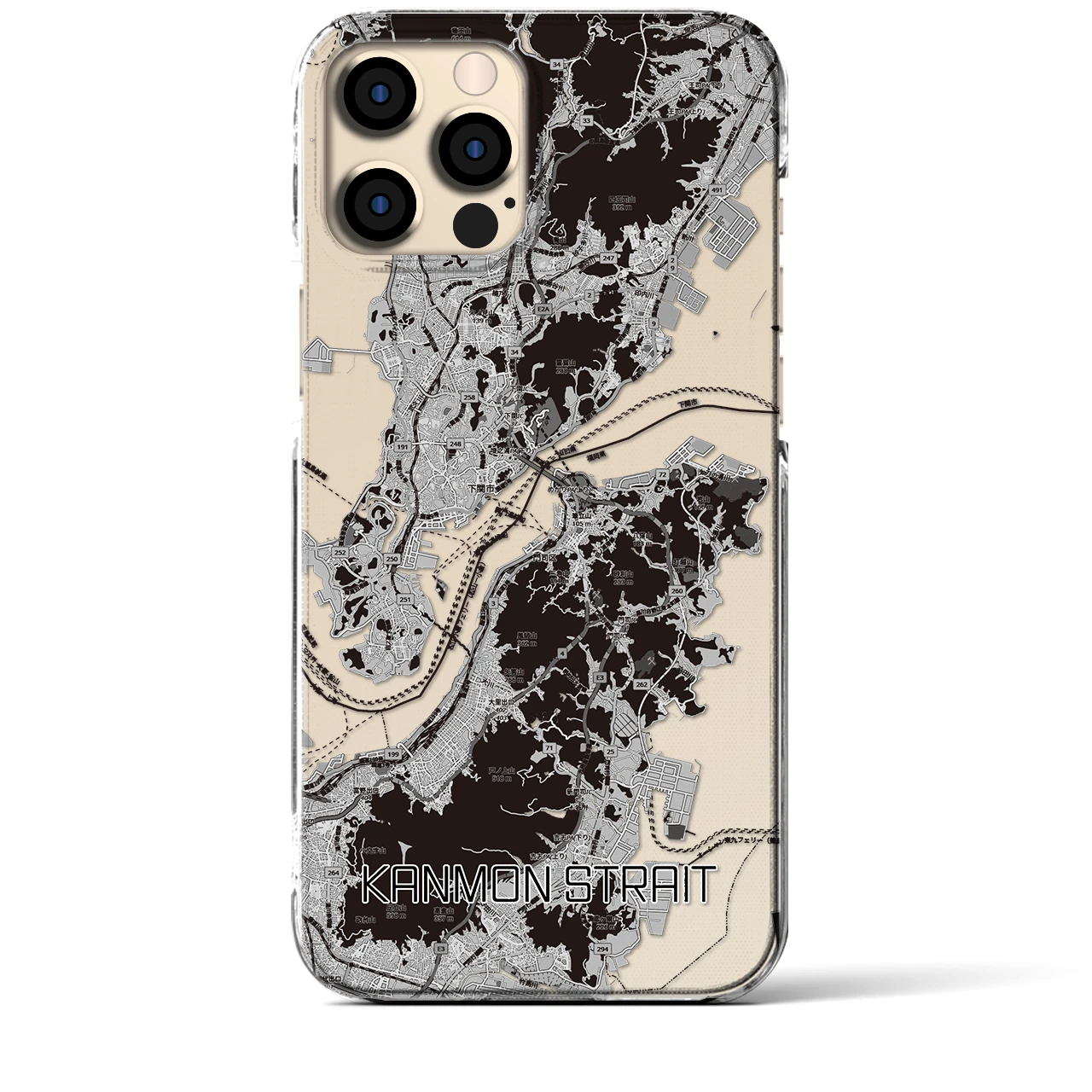 【関門海峡(山口県)】地図柄iPhoneケース(クリアタイプ)