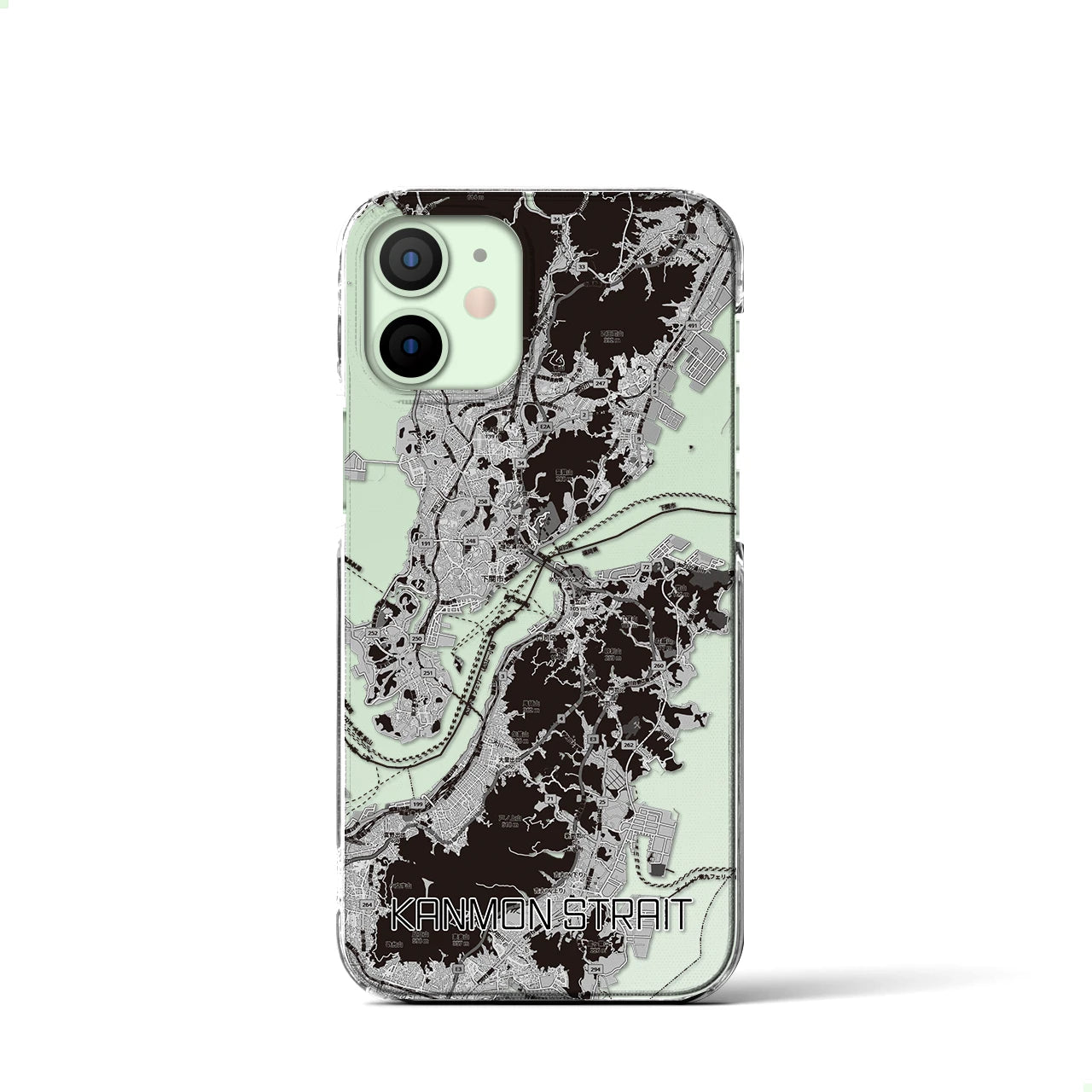 【関門海峡(山口県)】地図柄iPhoneケース(クリアタイプ)