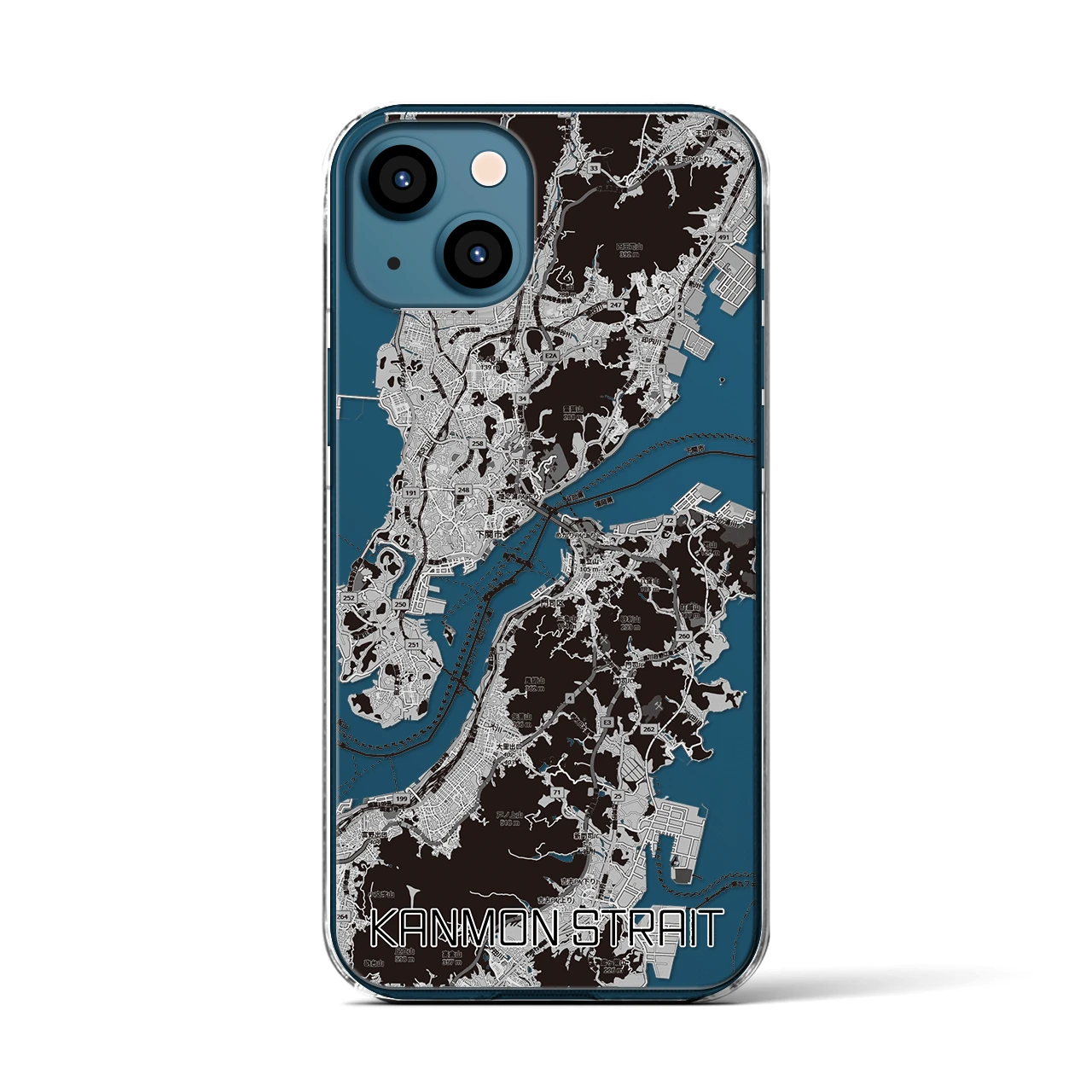 【関門海峡(山口県)】地図柄iPhoneケース(クリアタイプ)